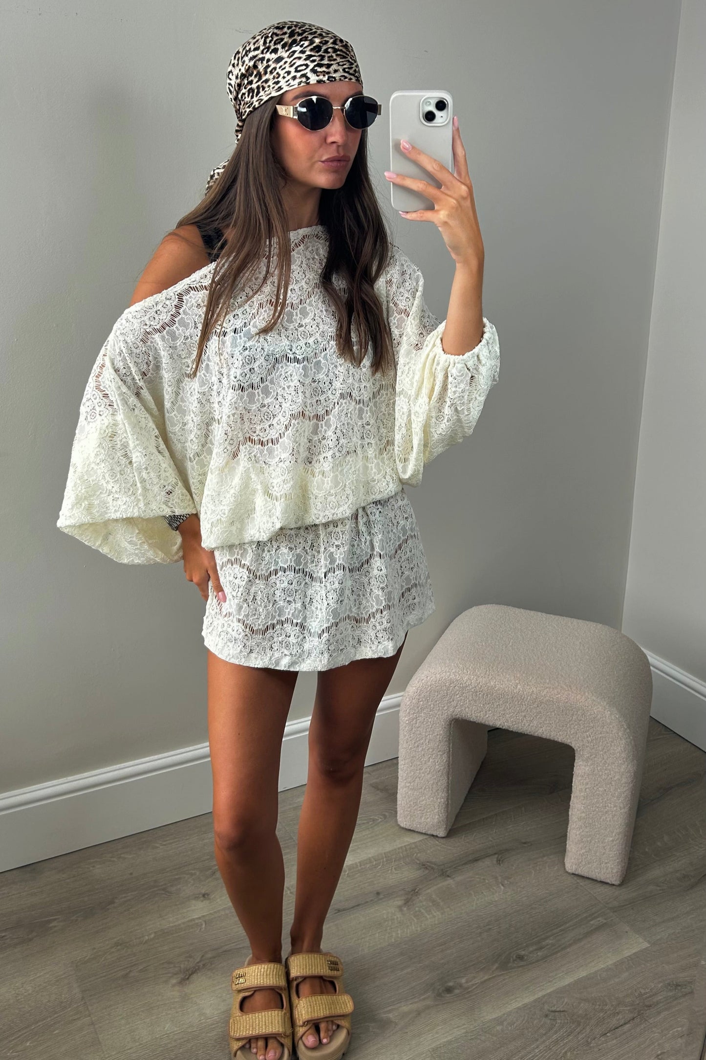LACE BEACH COVER UP - CREAM