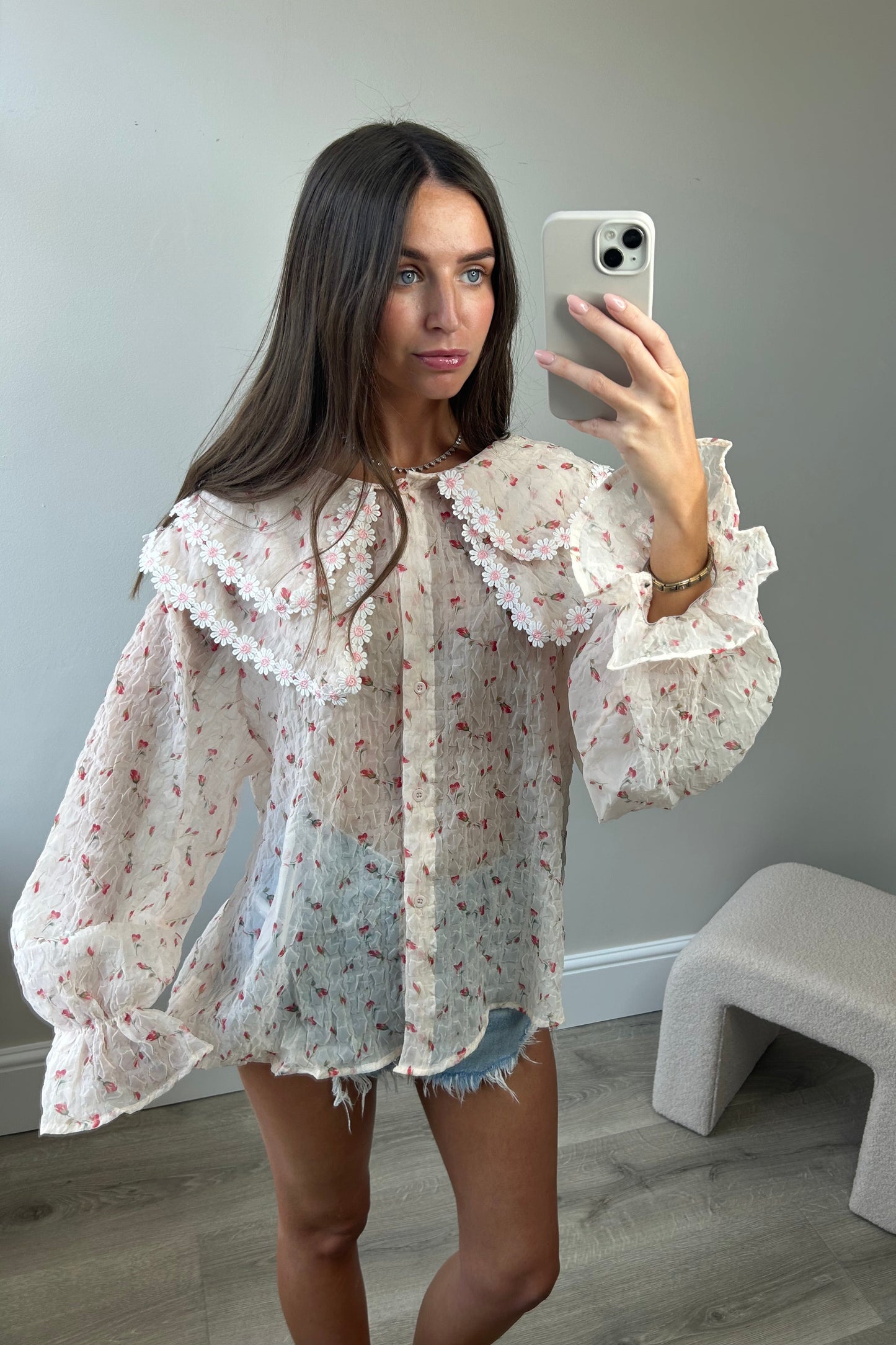 DOUBLE COLLAR BLOUSE - PINK