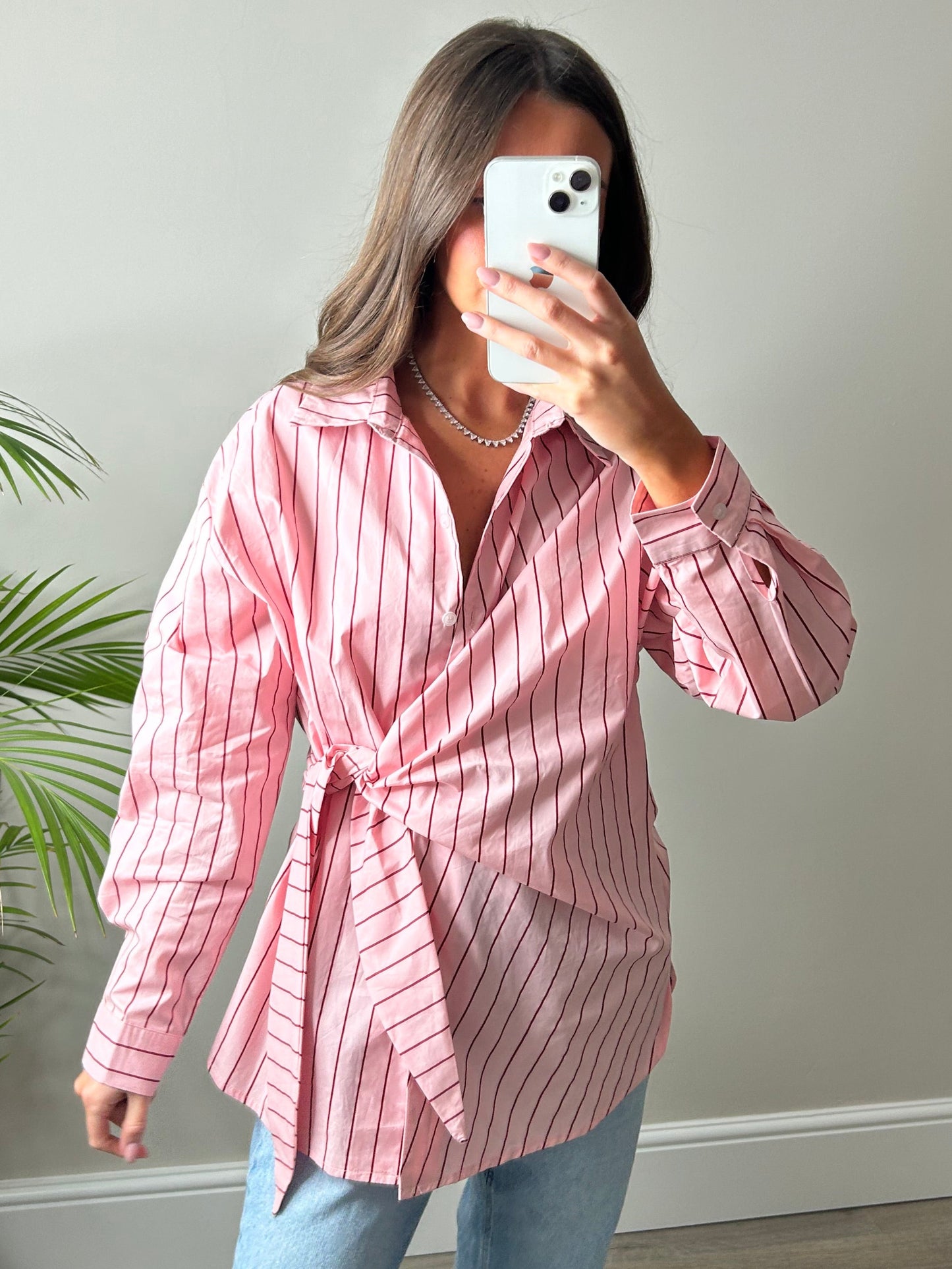 Pink Pinstriped Shirt
