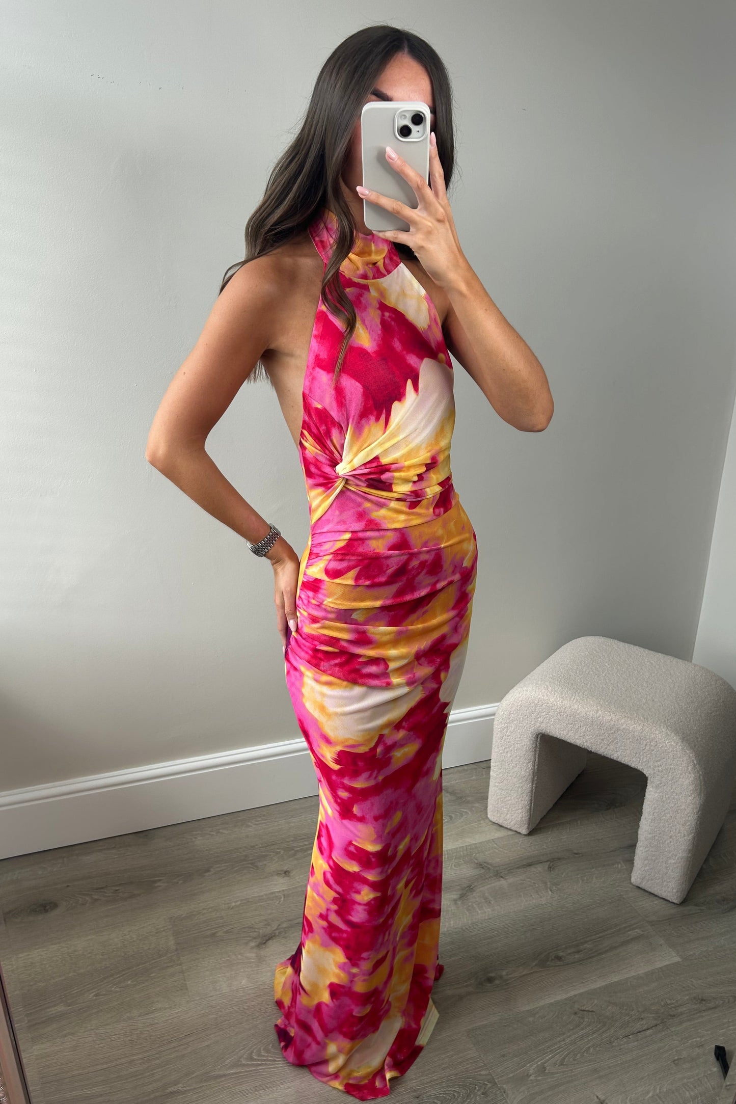 TYE DIE HALTER MAXI DRESS