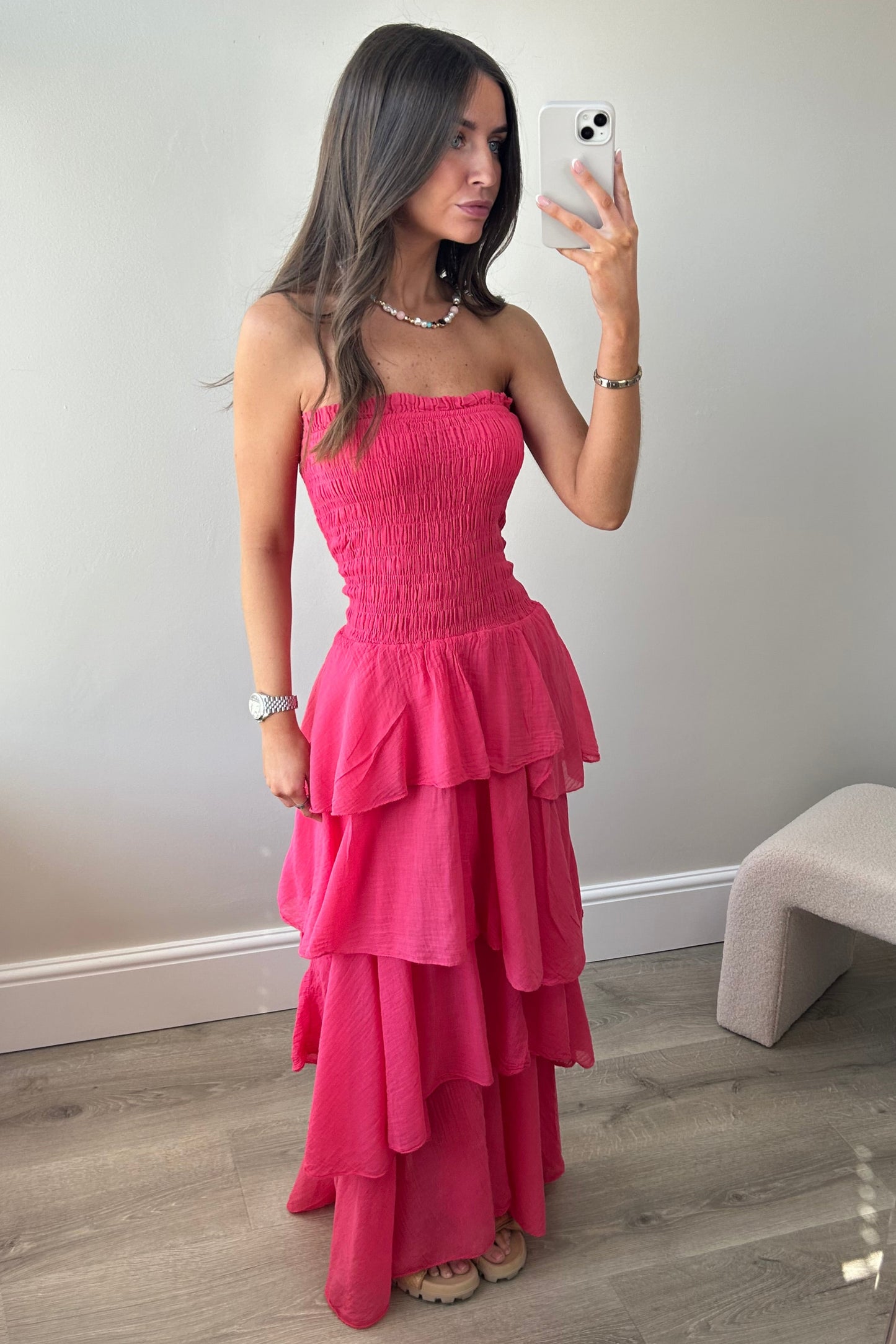 'TILA' RUFFLE DRESS - PINK