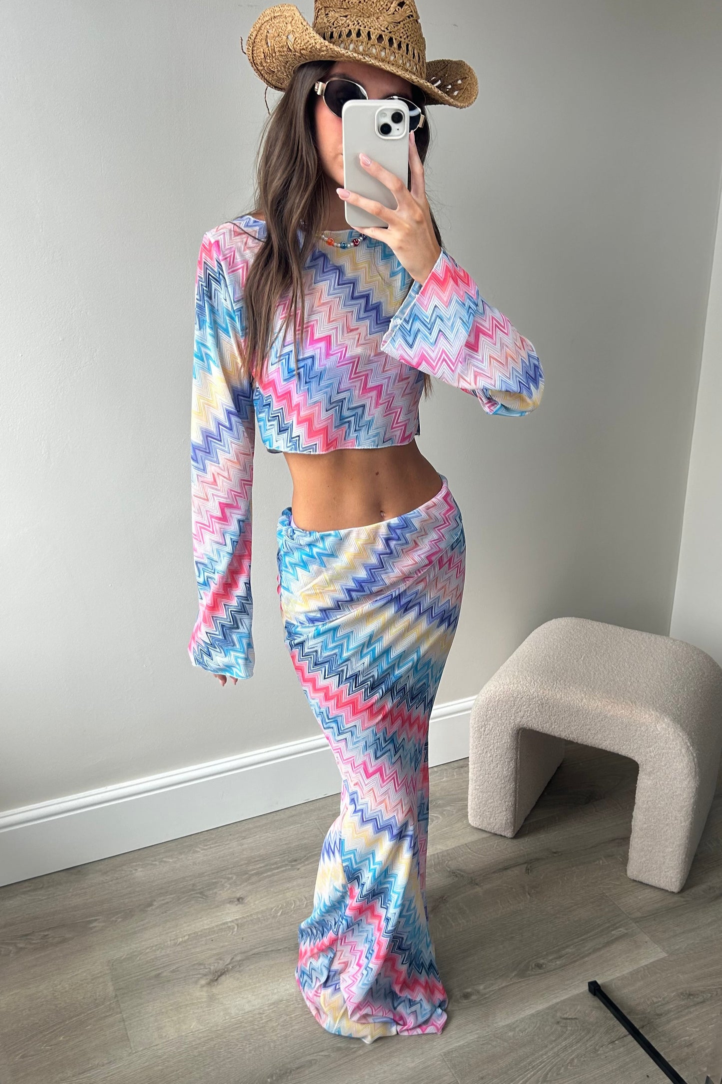‘AURA’ MAXI SKIRT TWO PIECE - BLUE