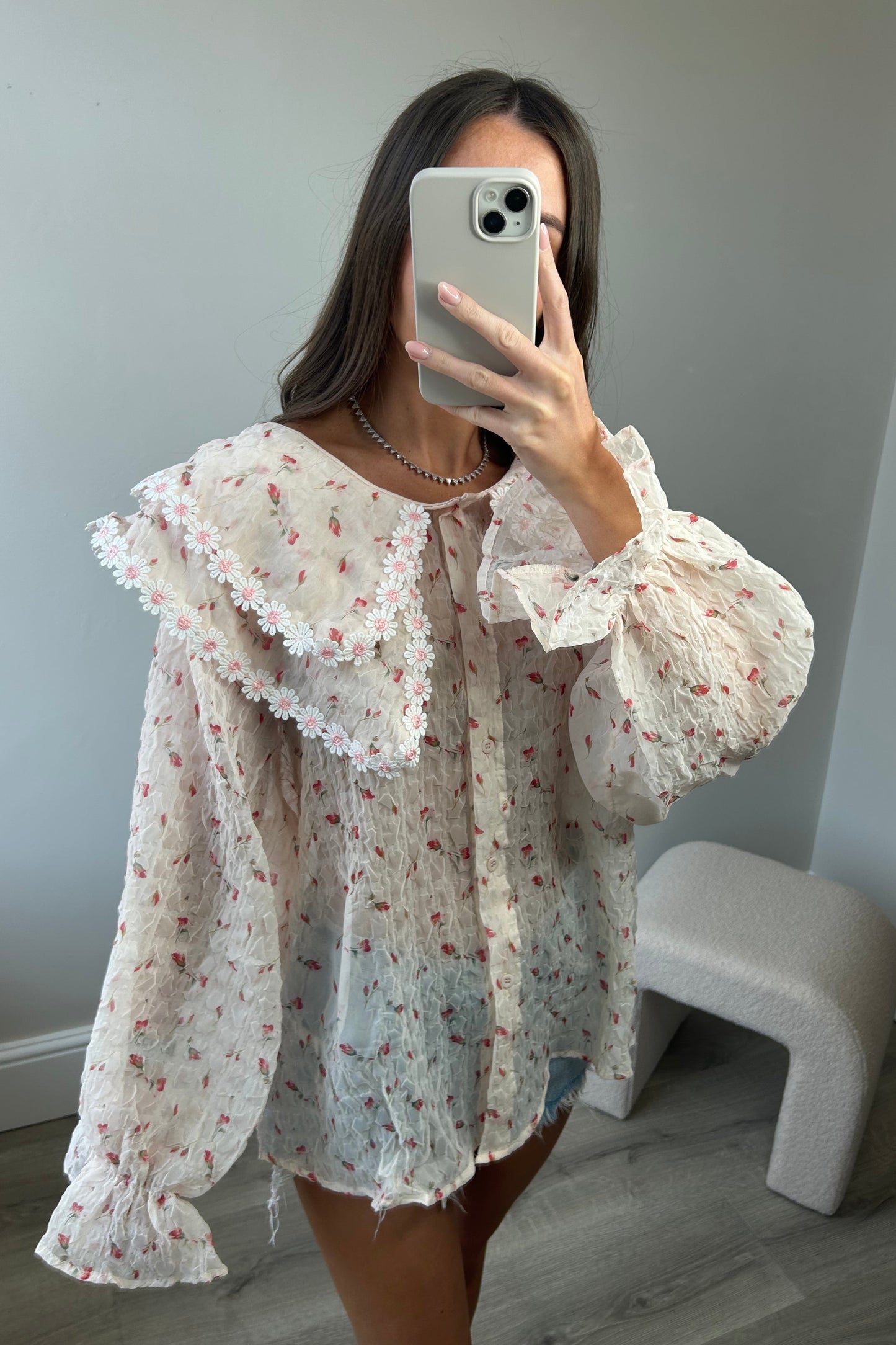 DOUBLE COLLAR BLOUSE - PINK