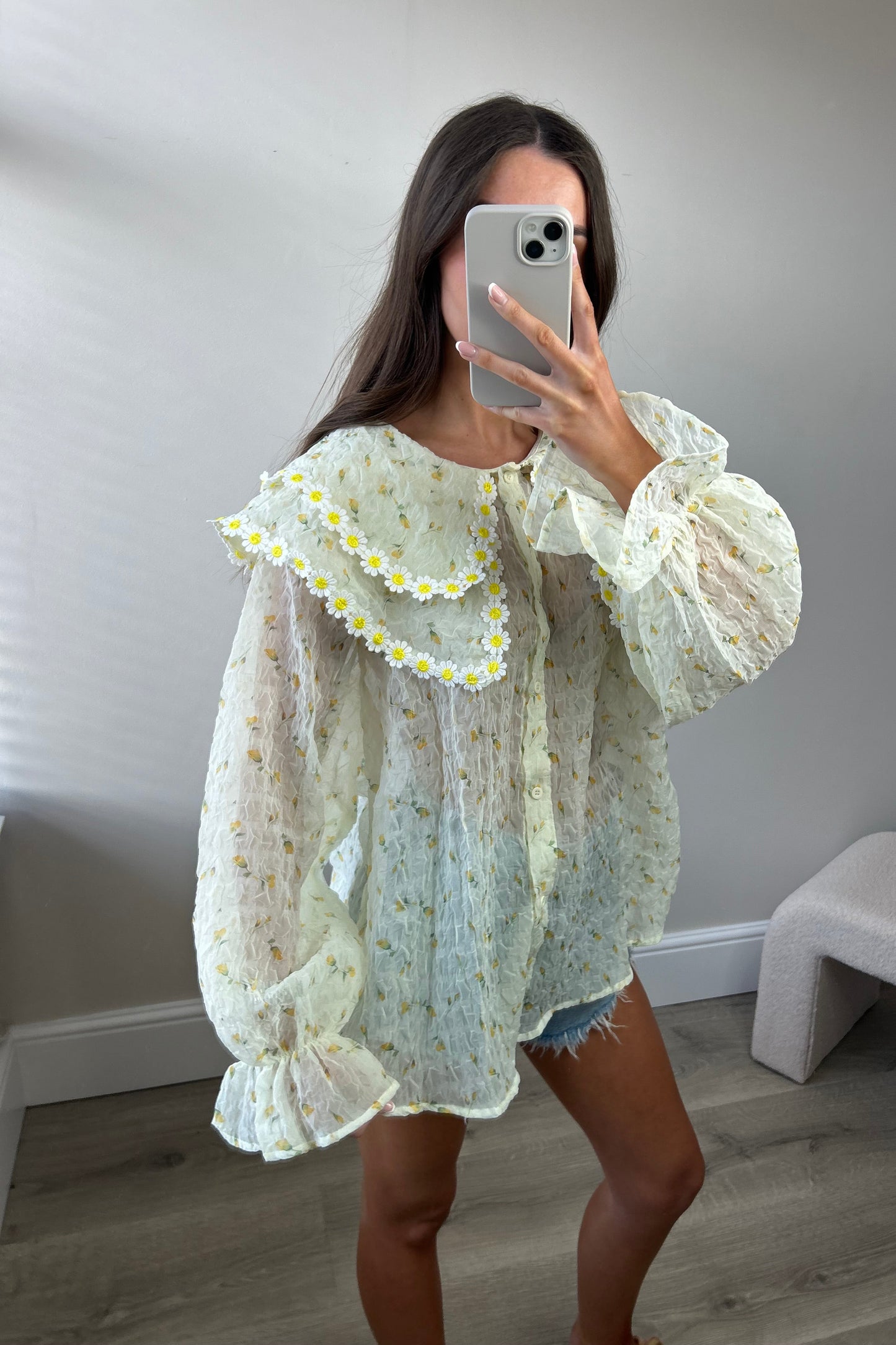 DOUBLE COLLAR BLOUSE - LEMON