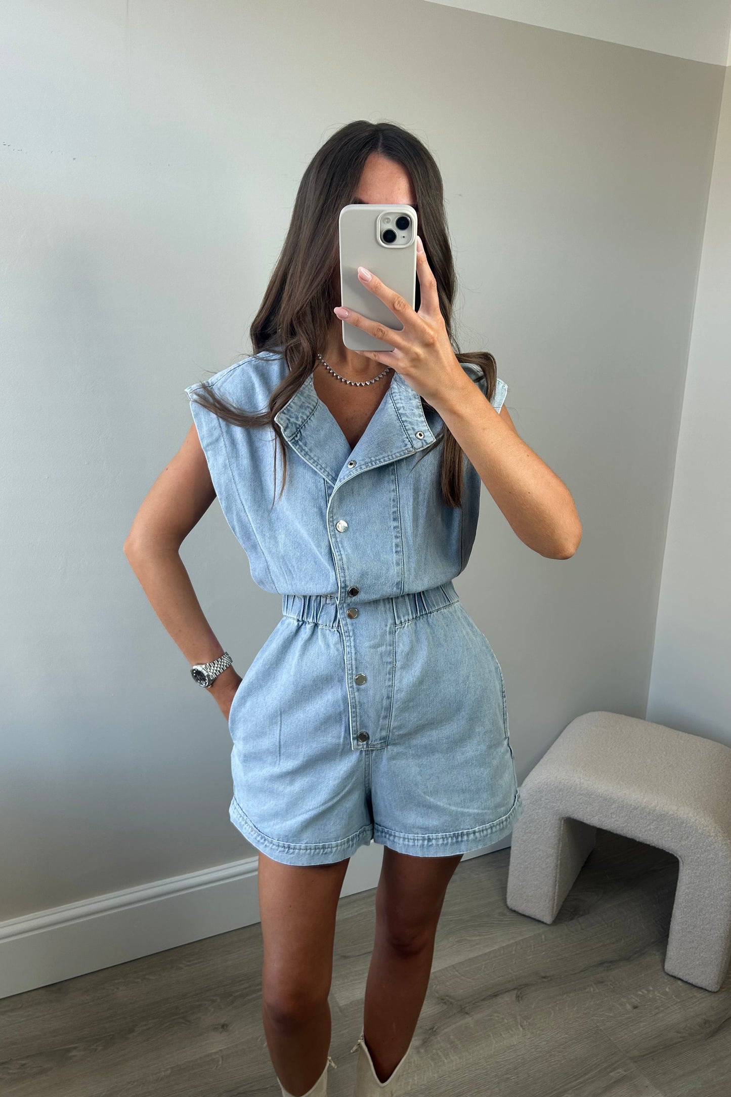 BLUE DENIM PLAYSUIT