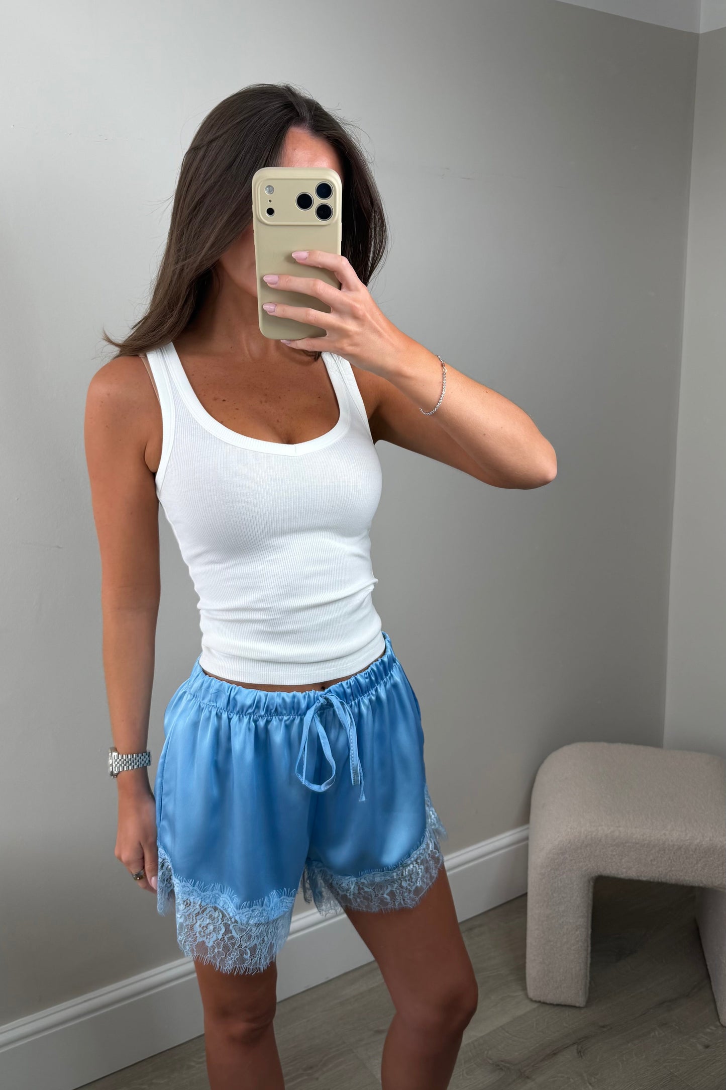 LACE SHORTS - BLUE