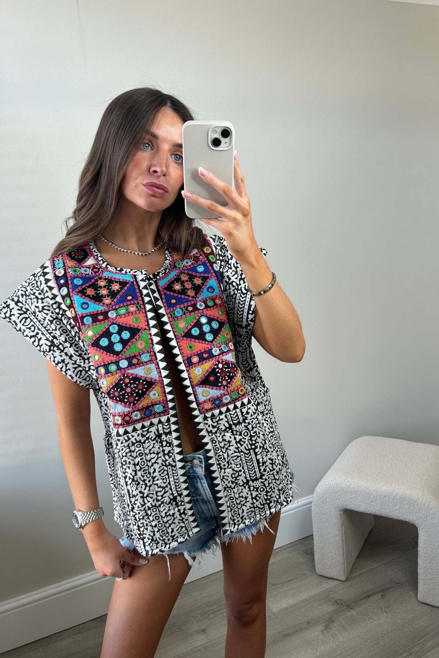Padded Embroidered Waistcoat