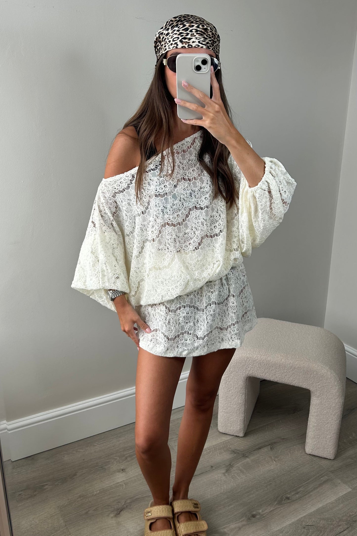 LACE BEACH COVER UP - CREAM
