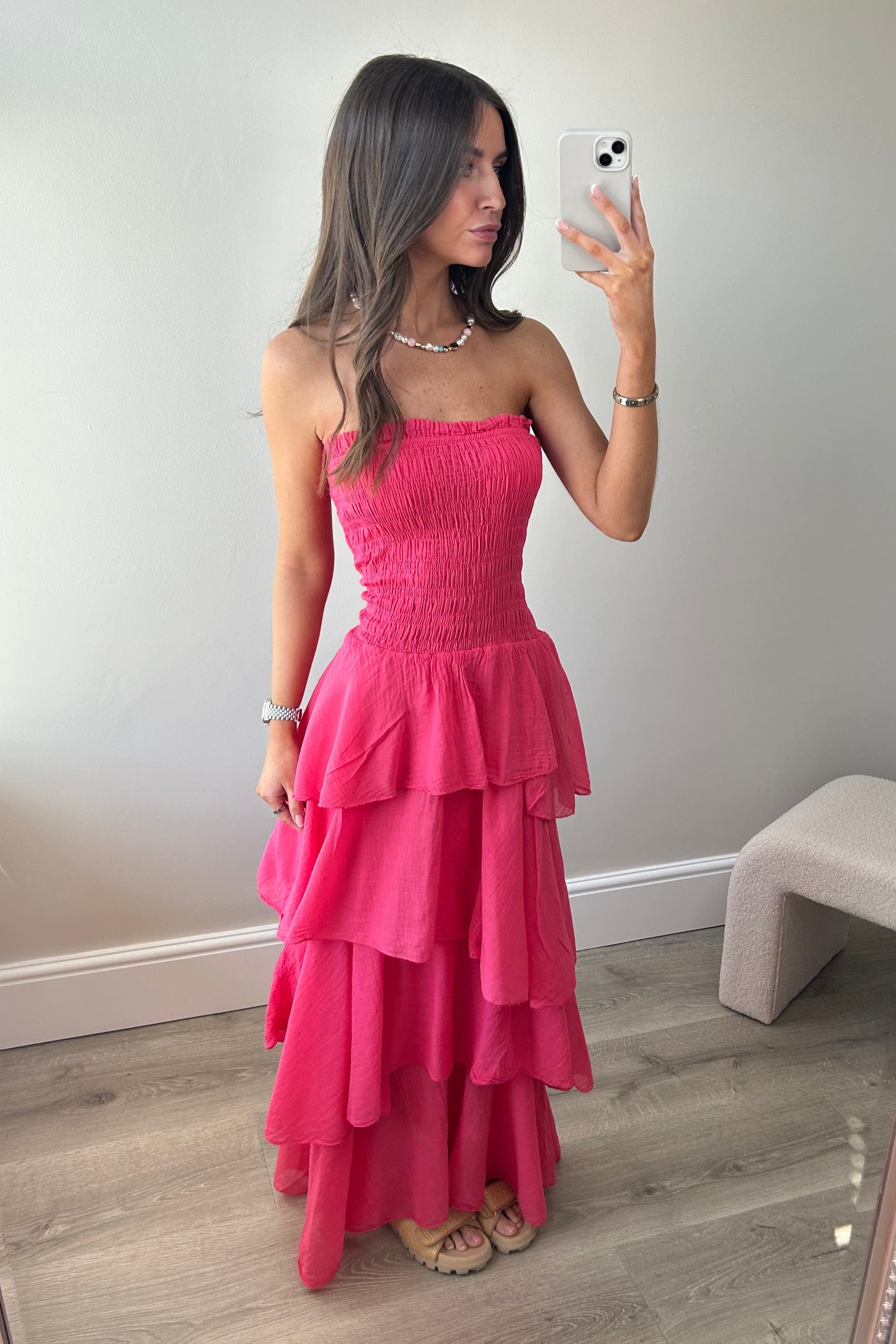 'TILA' RUFFLE DRESS - PINK