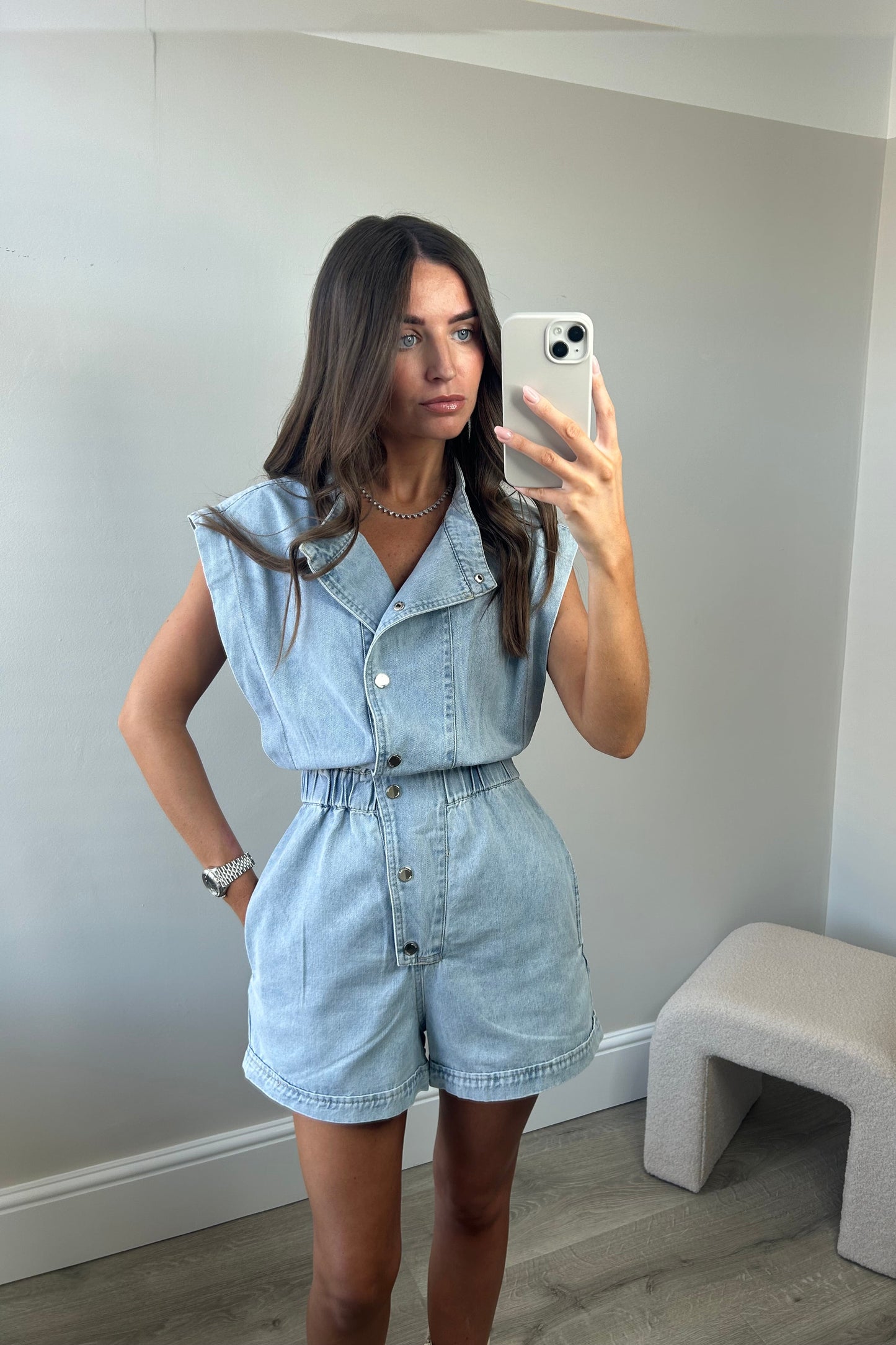 BLUE DENIM PLAYSUIT