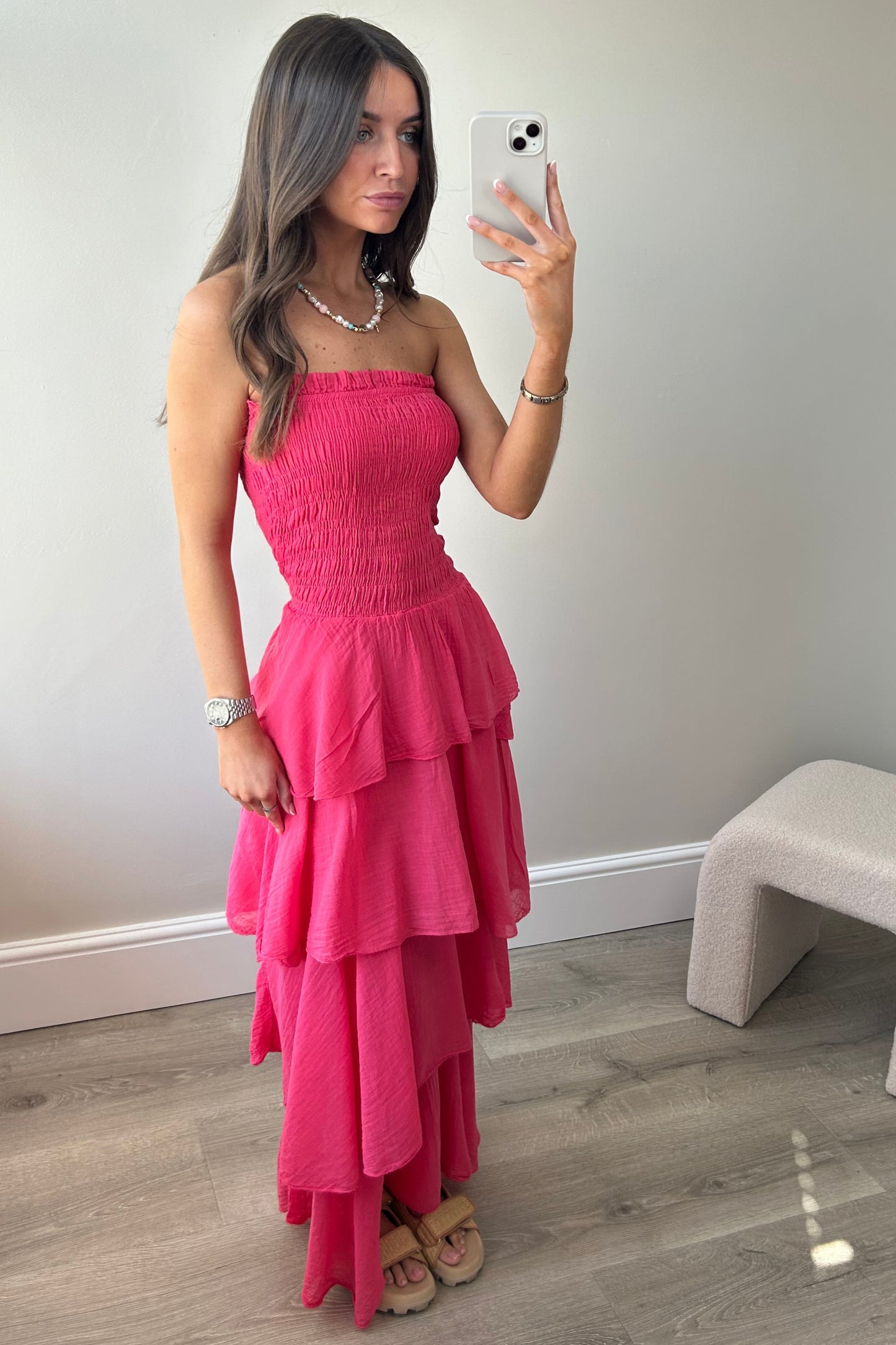 'TILA' RUFFLE DRESS - PINK