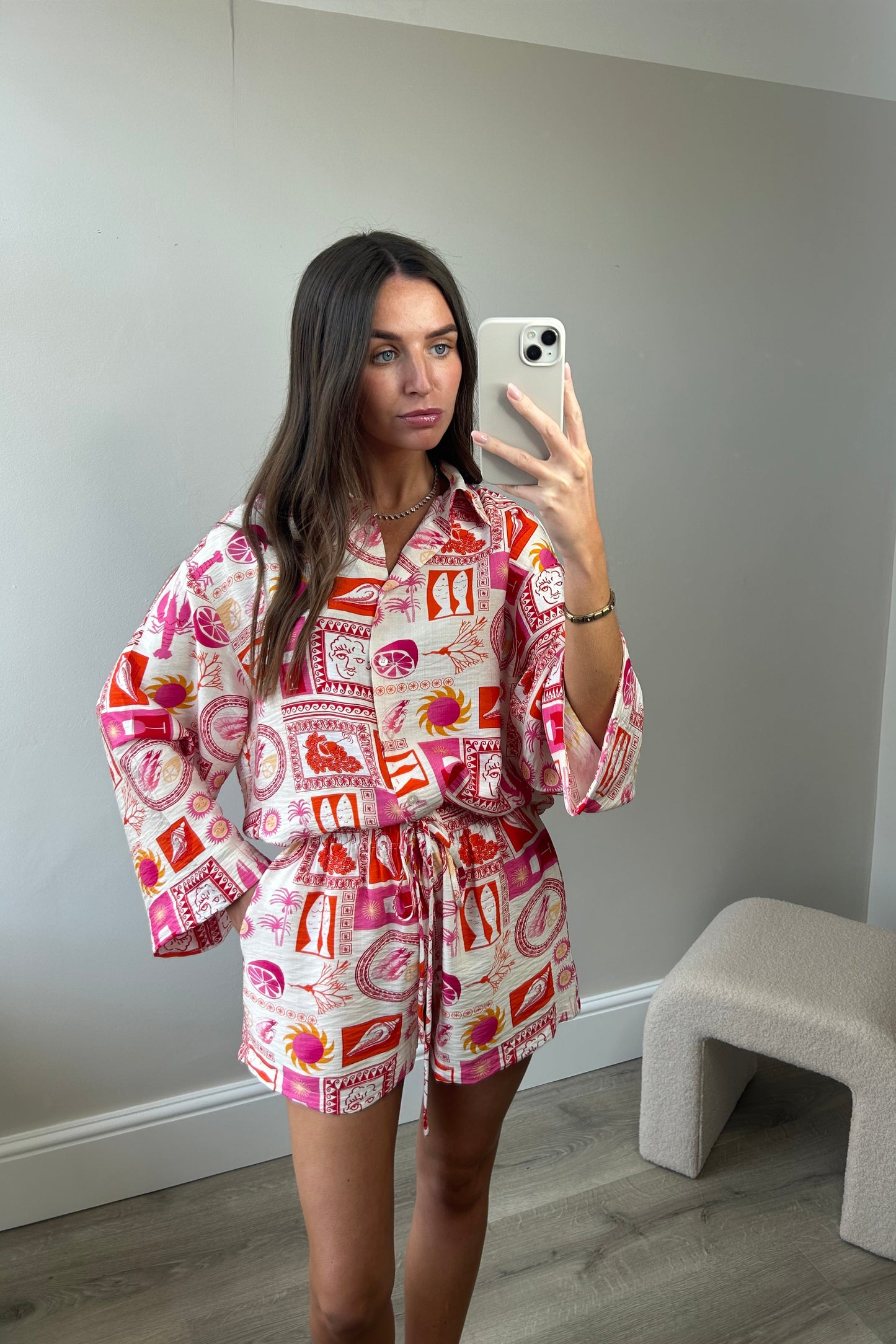 ‘CAPRI’ SHIRT & SHORT SET - PINK