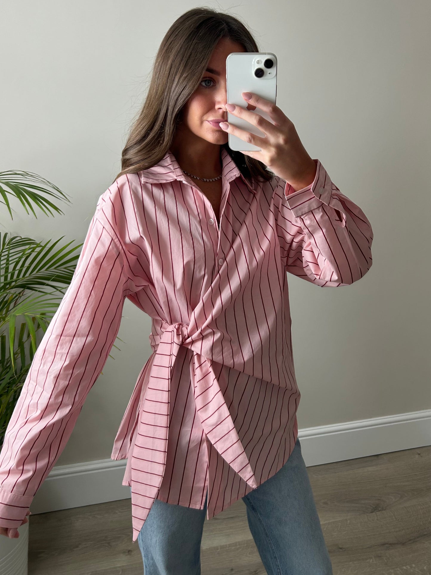 Pink Pinstriped Shirt