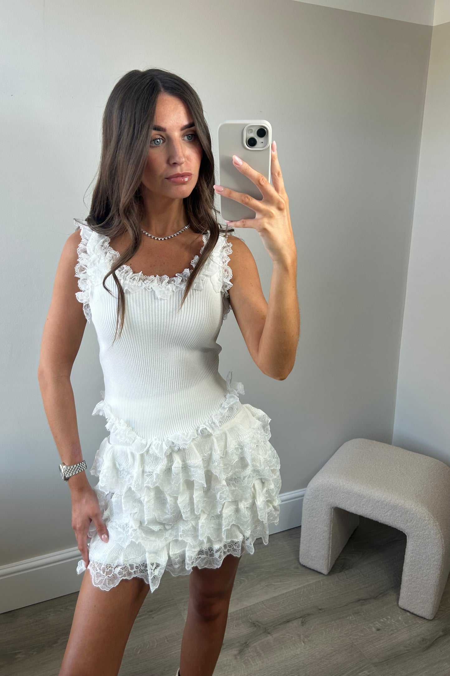 FRILL TWO PIECE - WHITE
