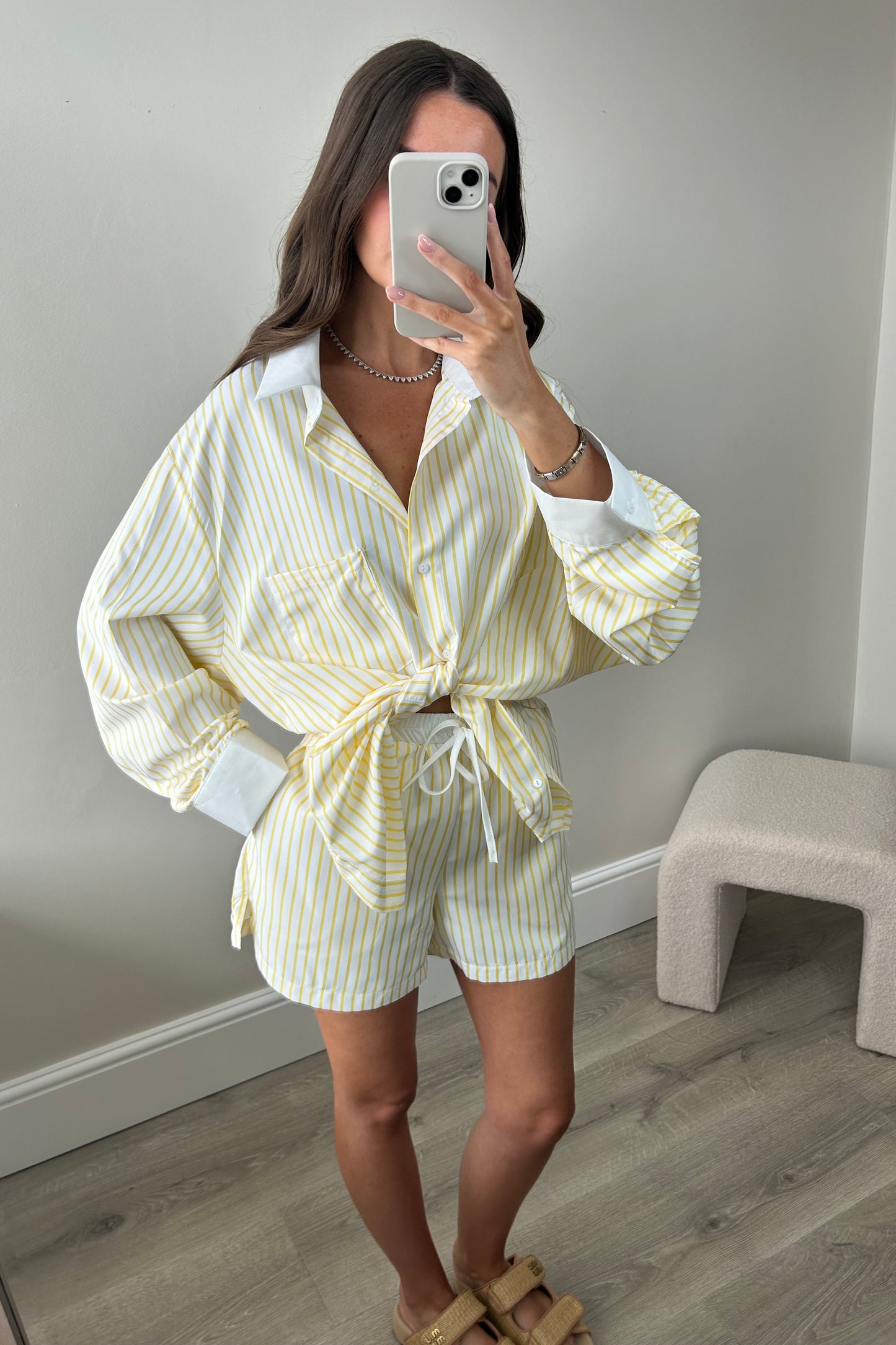 ADA STRIPED SHIRT & SHORT SET - YELLOW