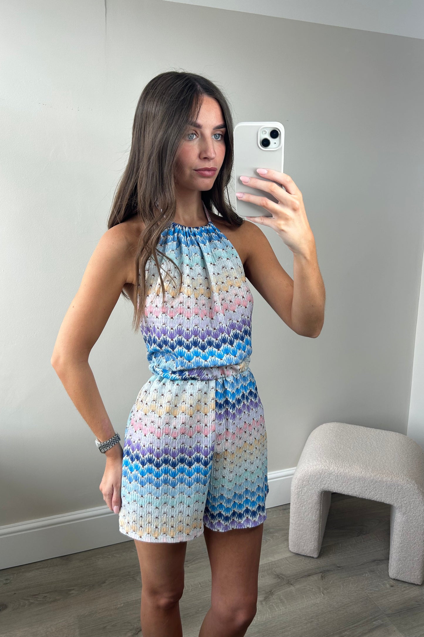 HALTER PLAYSUIT - BLUE