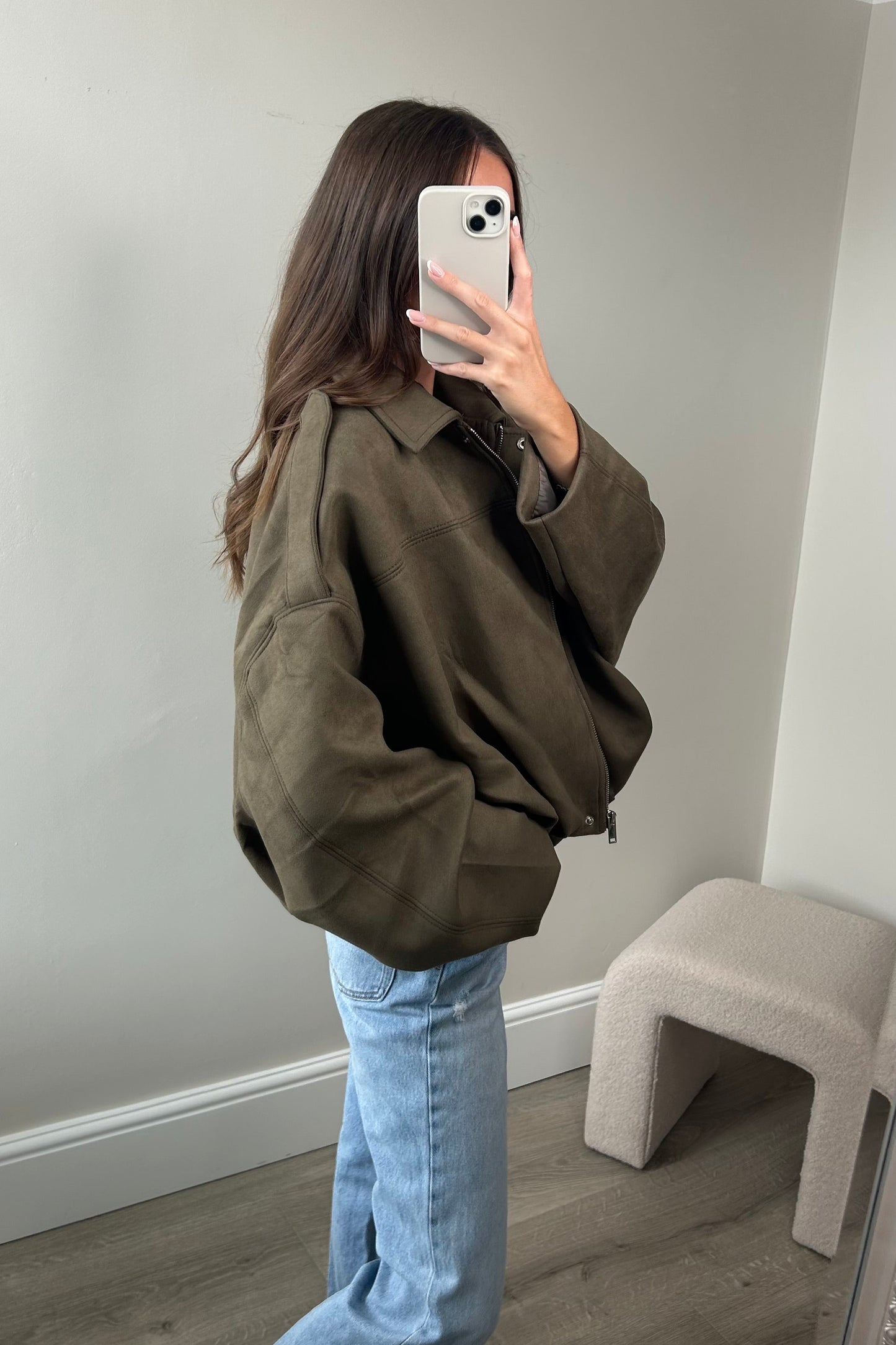 'NALA' SUEDE JACKET - KHAKI