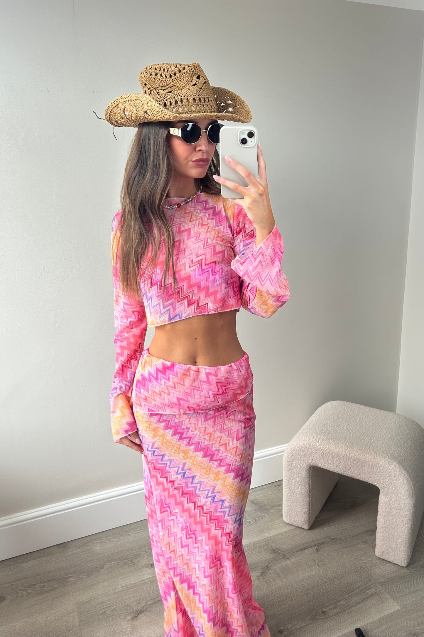 ‘AURA’ MAXI SKIRT TWO PIECE - PINK