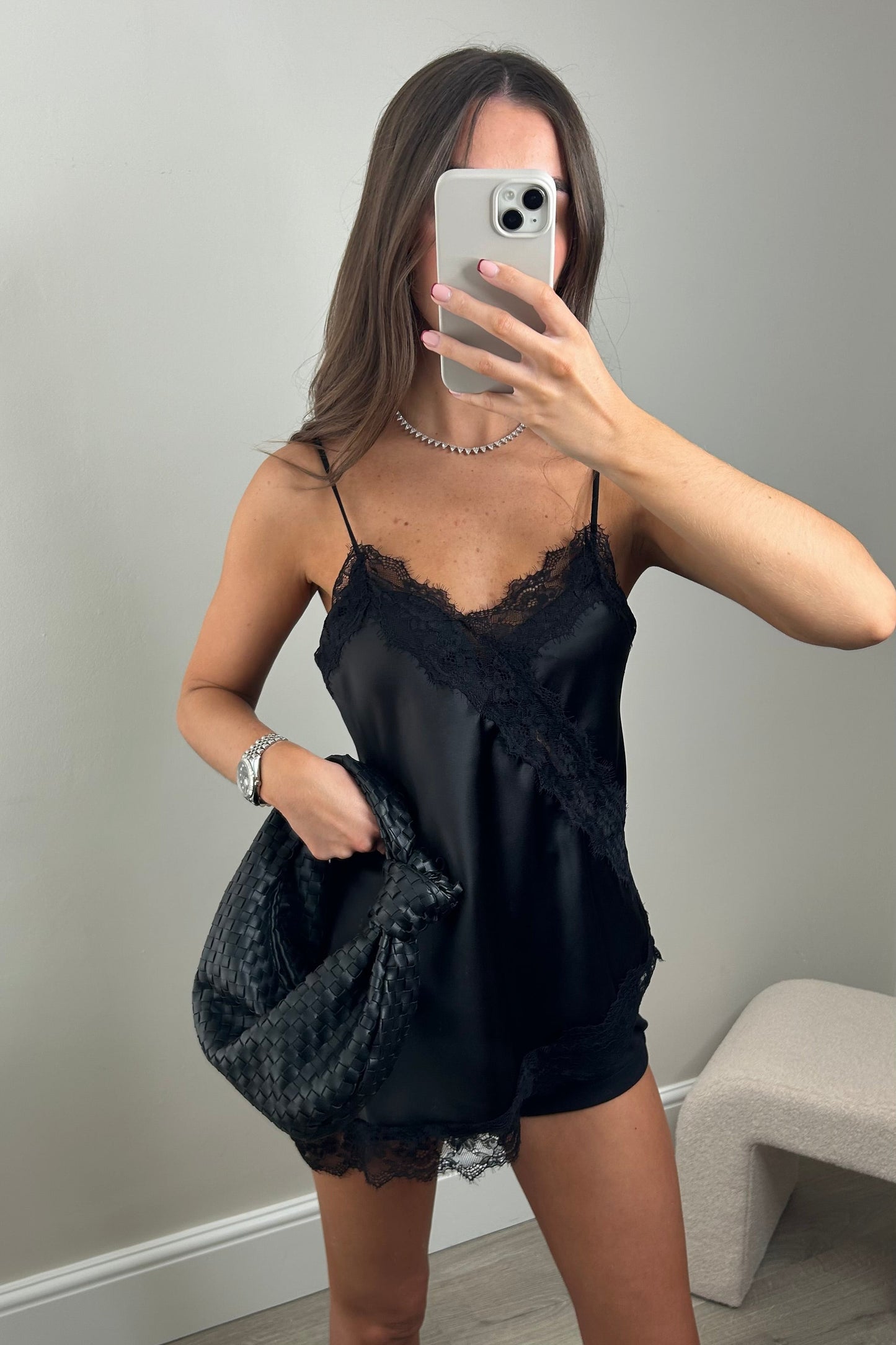 LACE CAMI TOP - BLACK
