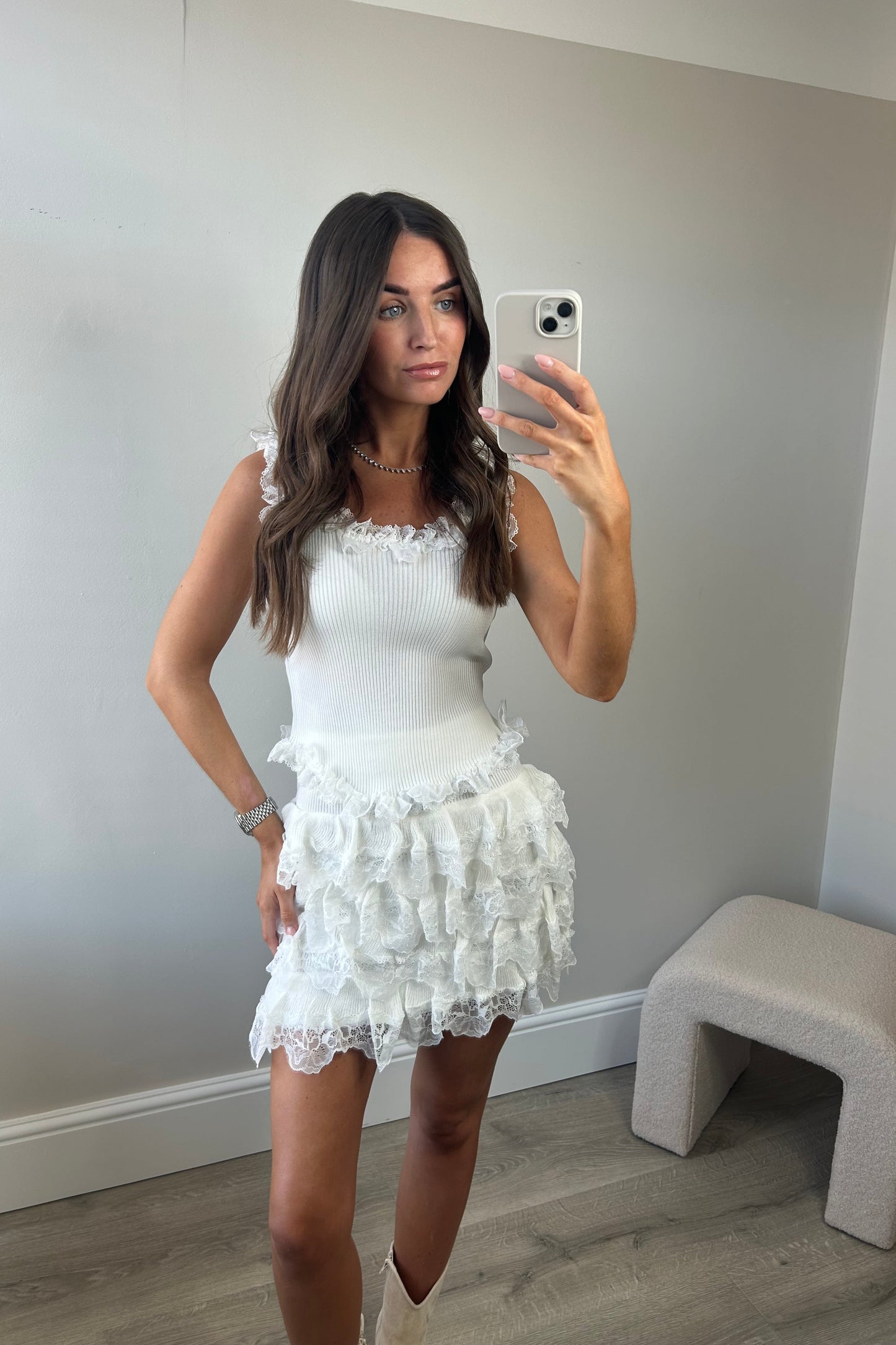 FRILL TWO PIECE - WHITE