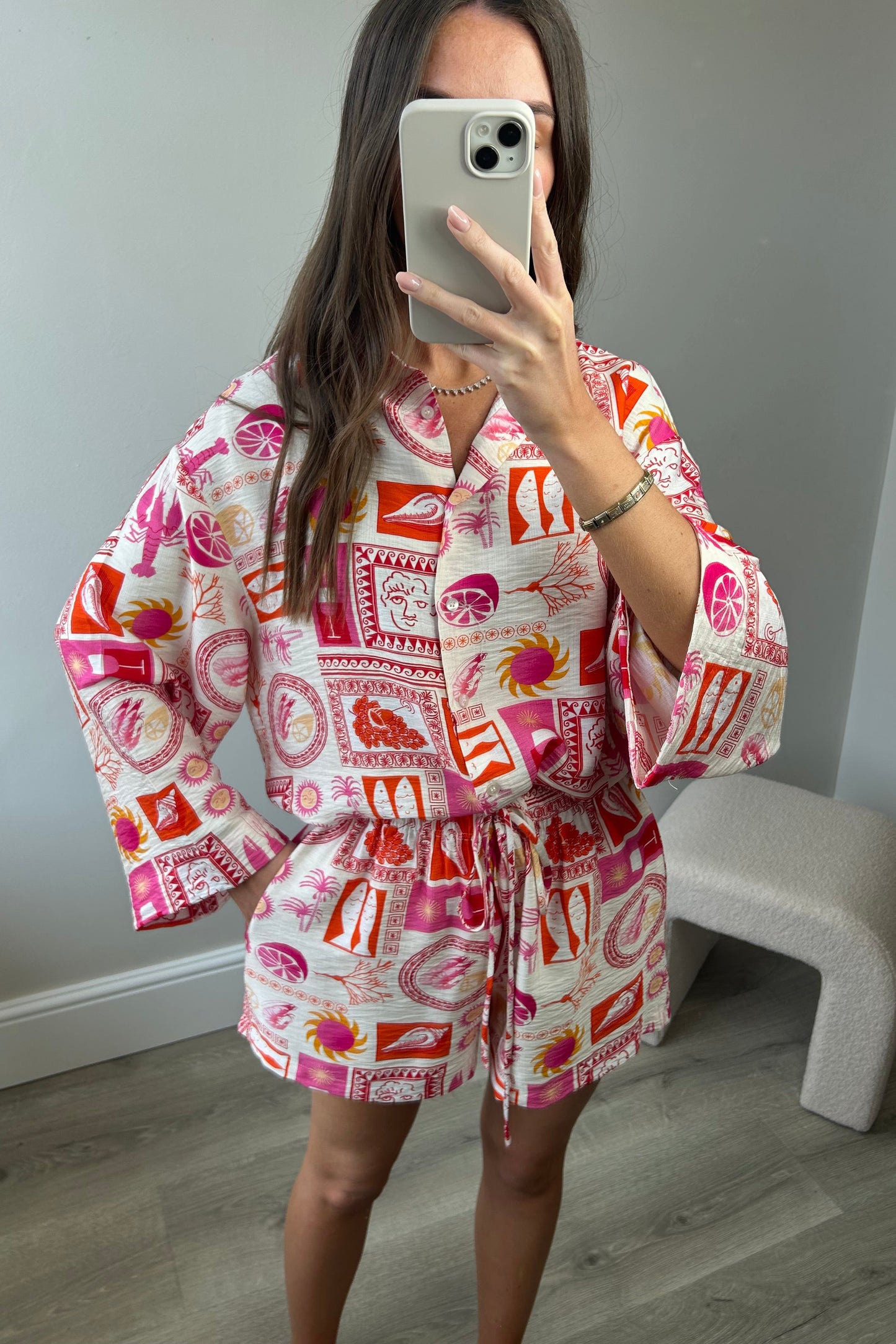 ‘CAPRI’ SHIRT & SHORT SET - PINK