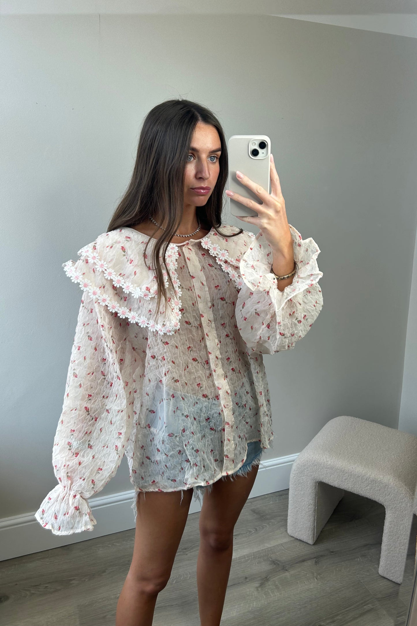 DOUBLE COLLAR BLOUSE - PINK