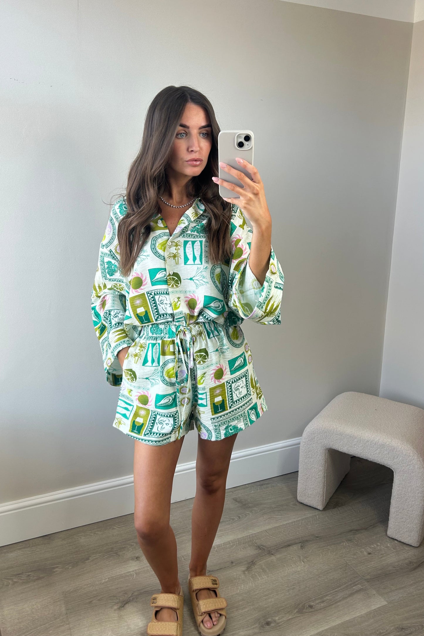 ‘CAPRI’ SHIRT & SHORT SET - GREEN