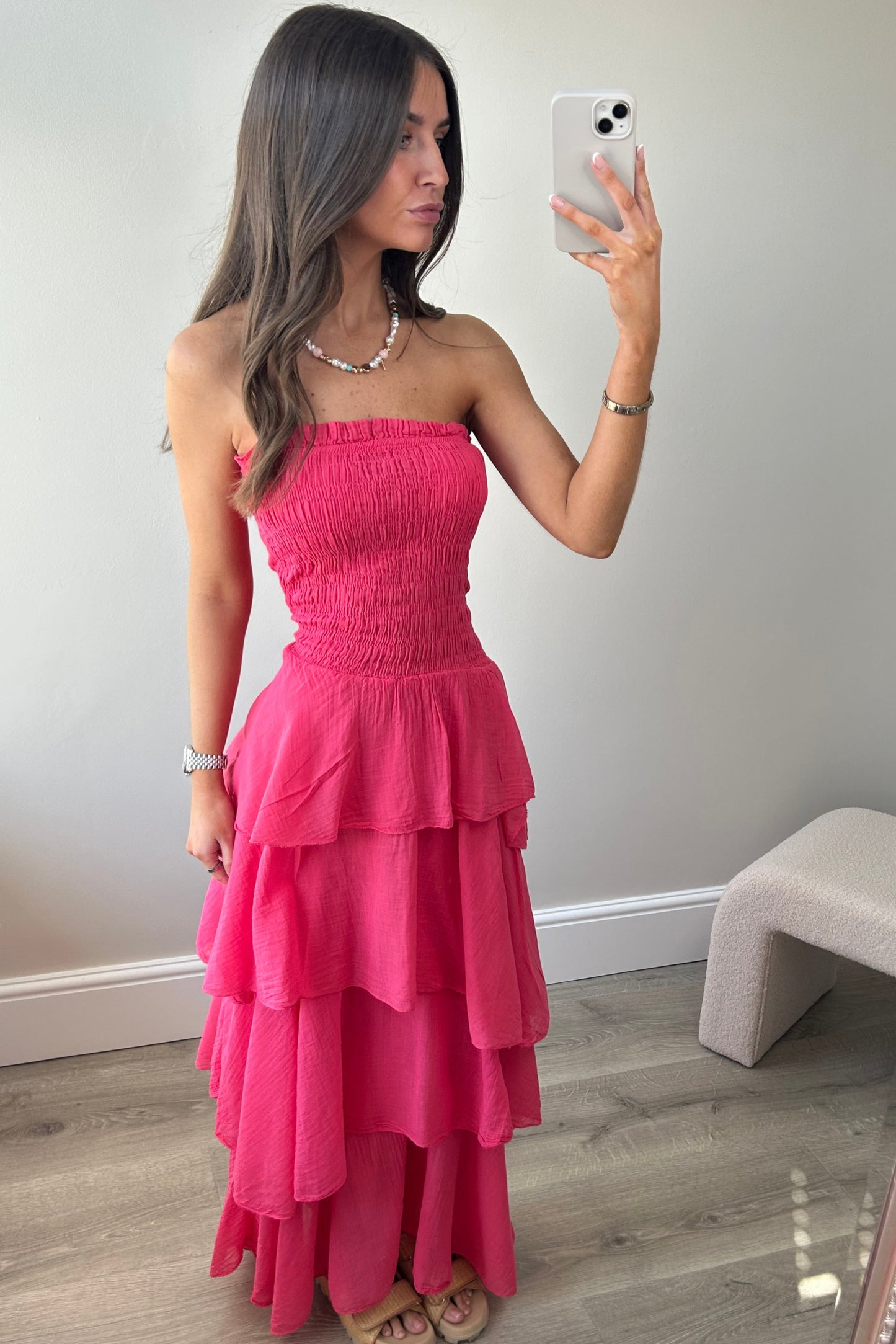'TILA' RUFFLE DRESS - PINK
