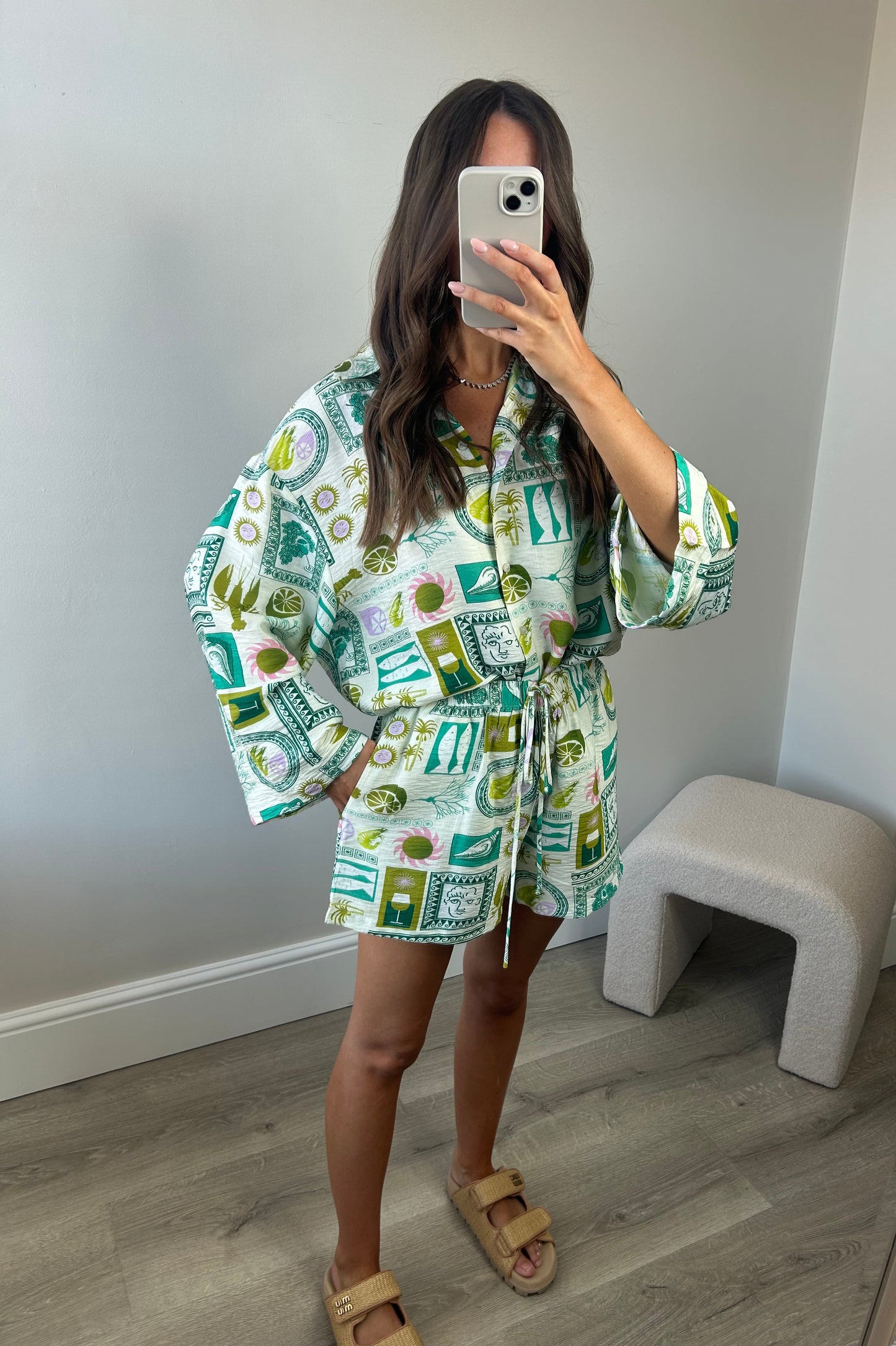 ‘CAPRI’ SHIRT & SHORT SET - GREEN