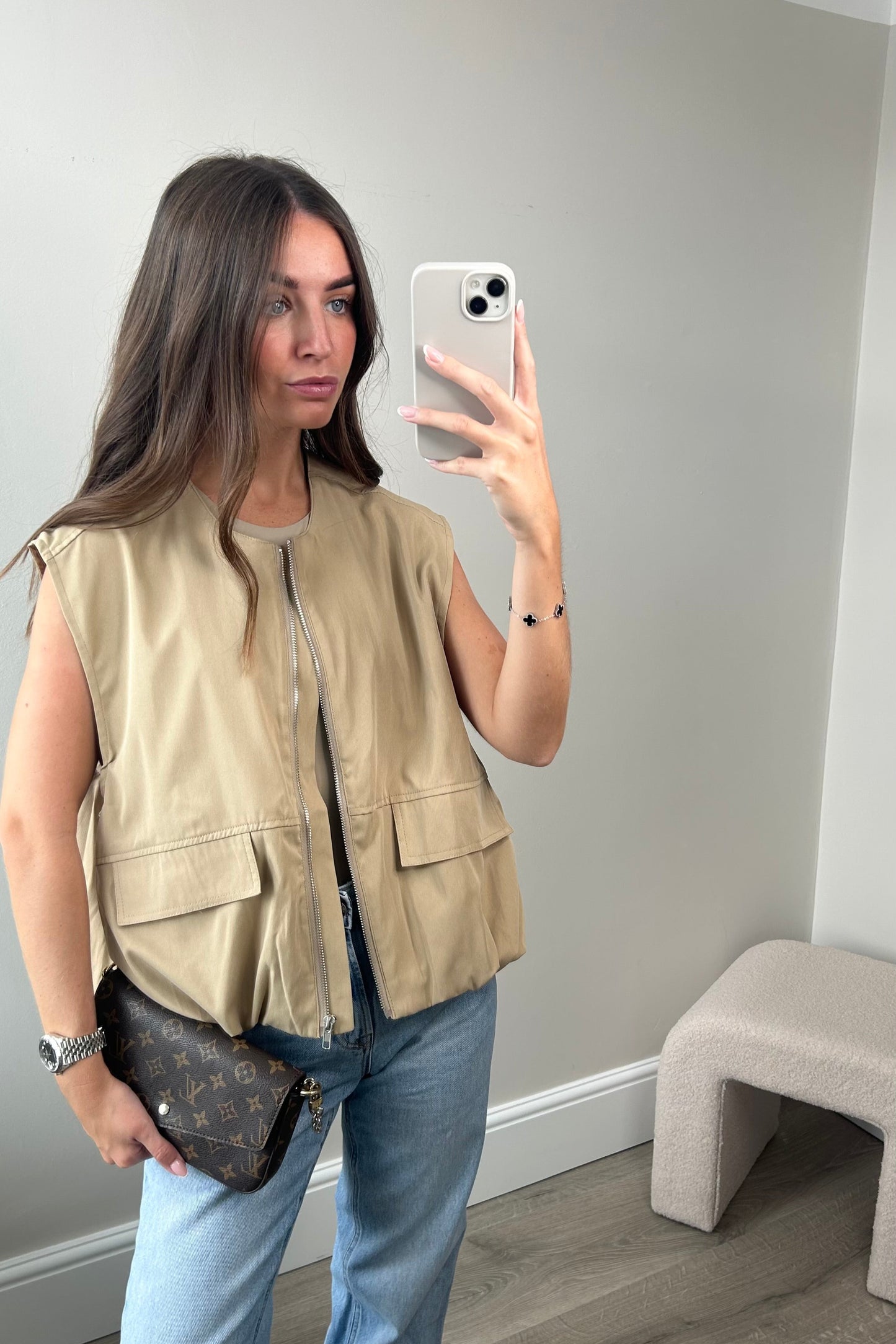 'DOLLY' UTILITY GILET - BEIGE