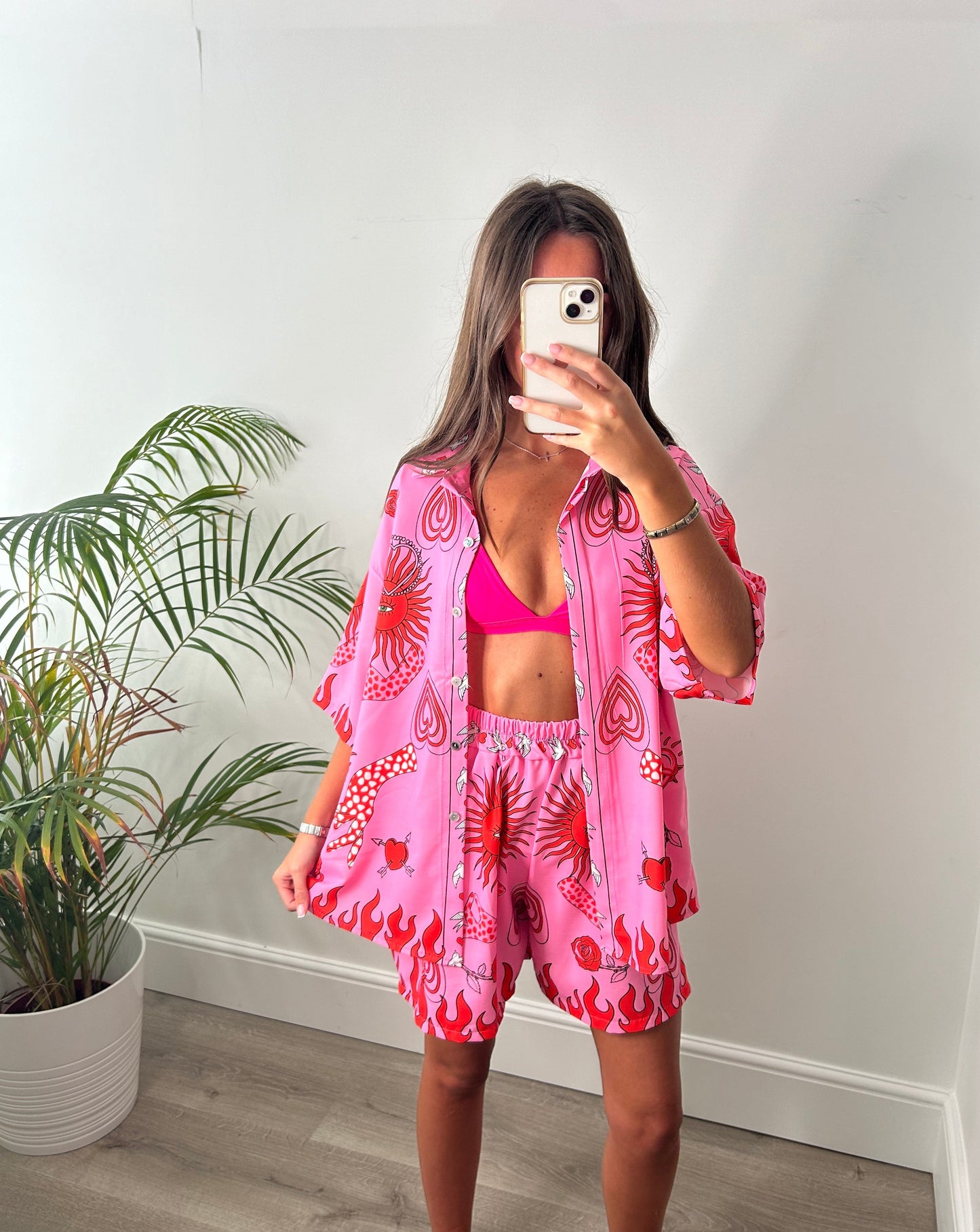 Pink Flame Shirt & Short Co ord
