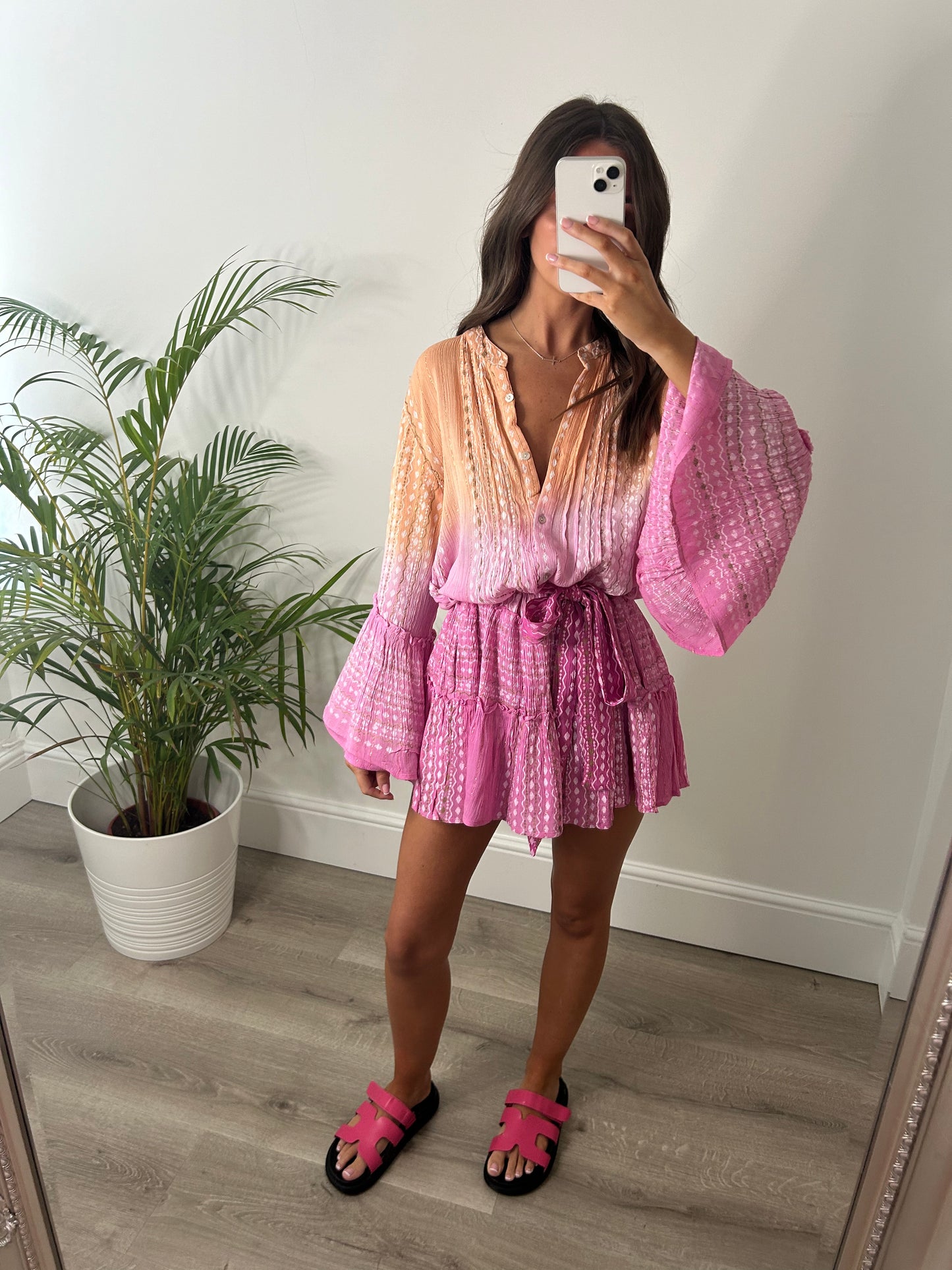 Peach Kaftan Dress