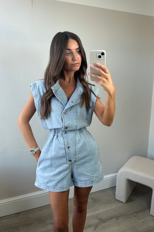 BLUE DENIM PLAYSUIT