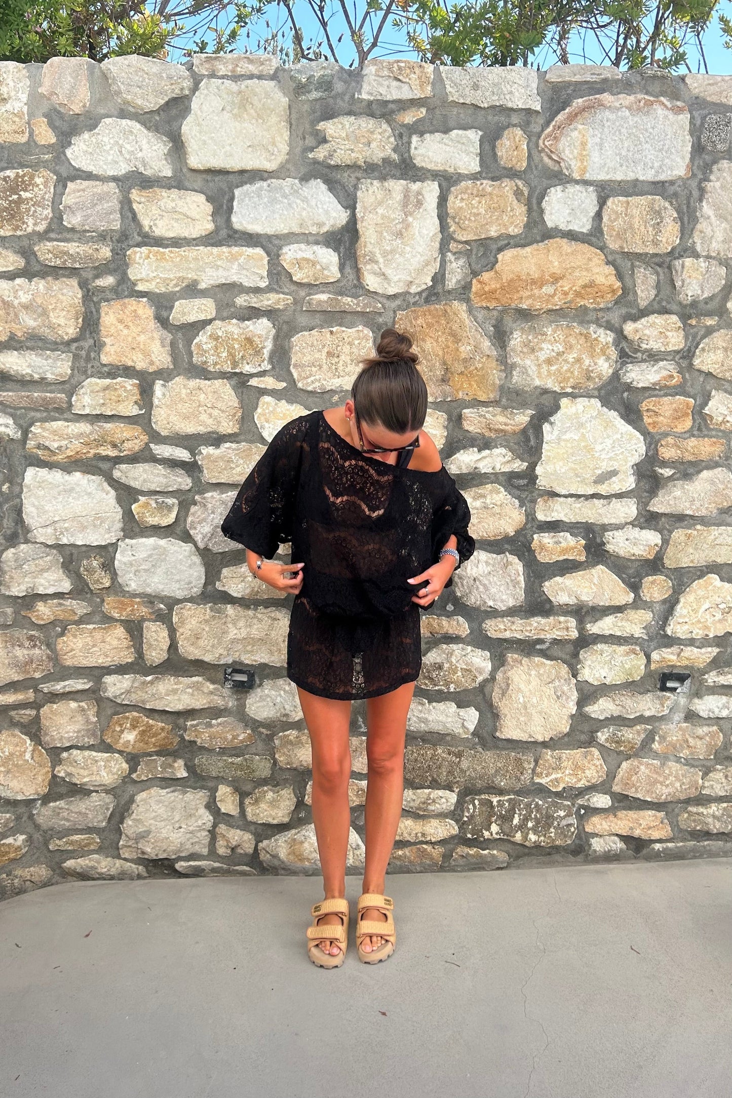 BEACH KAFTAN - BLACK
