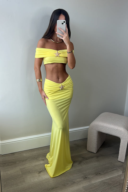 Yellow Maxi Skirt Co Ord