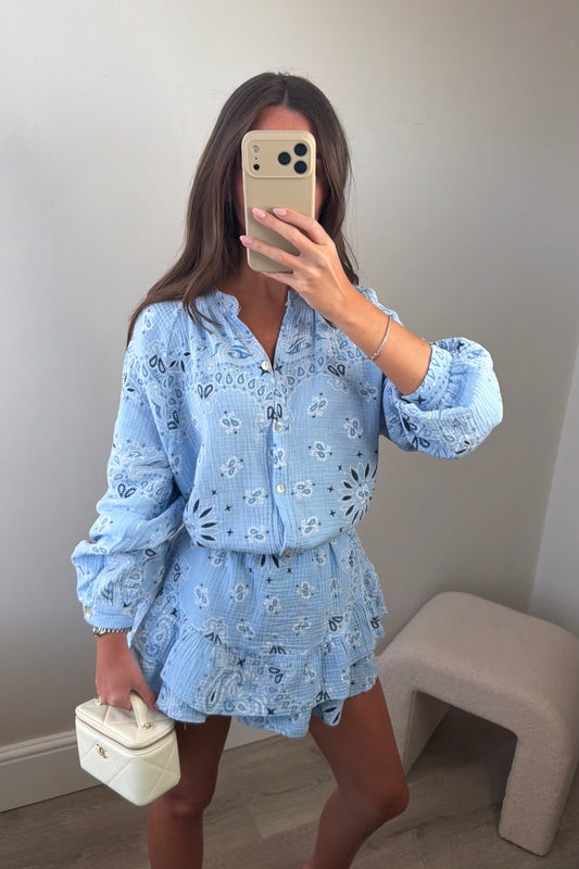 CHEESECLOTH TWO PIECE - BLUE