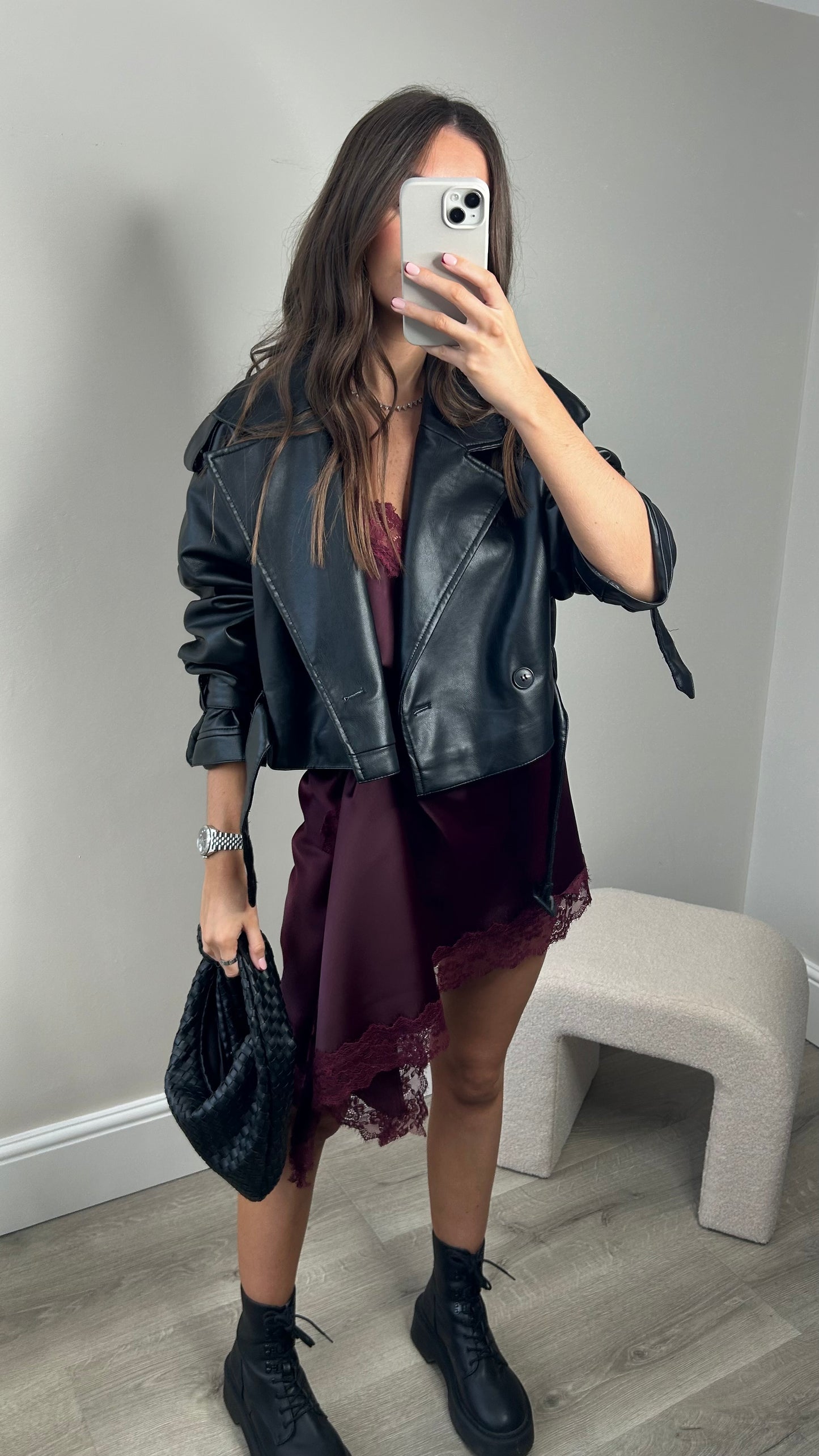 LACE DRESS - BURGUNDY