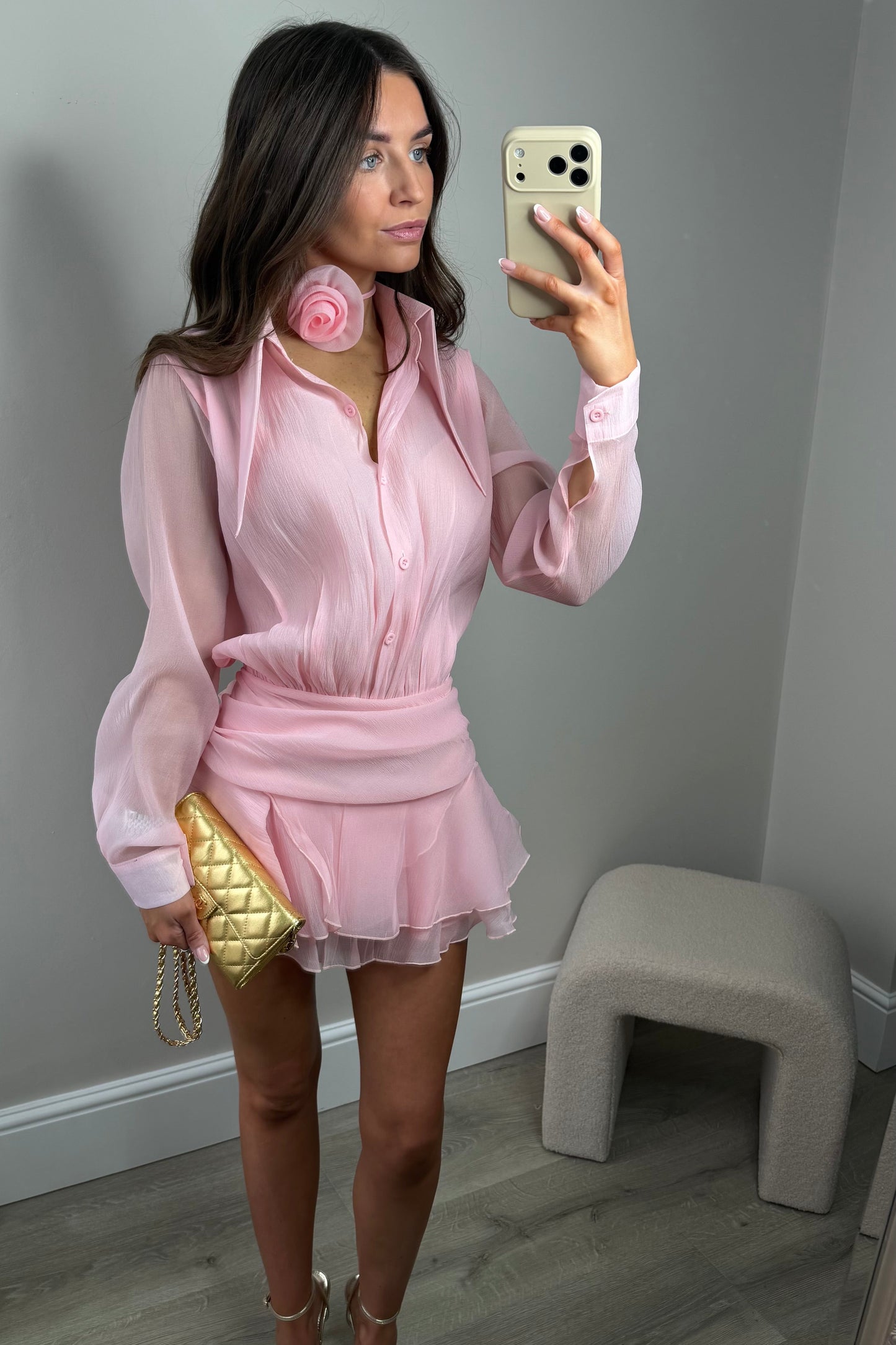 ‘LUCIA’ CHIFFON DRESS - PINK