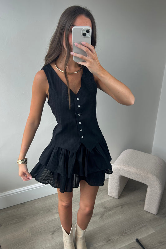 RARA WAISTCOAT SET - BLACK