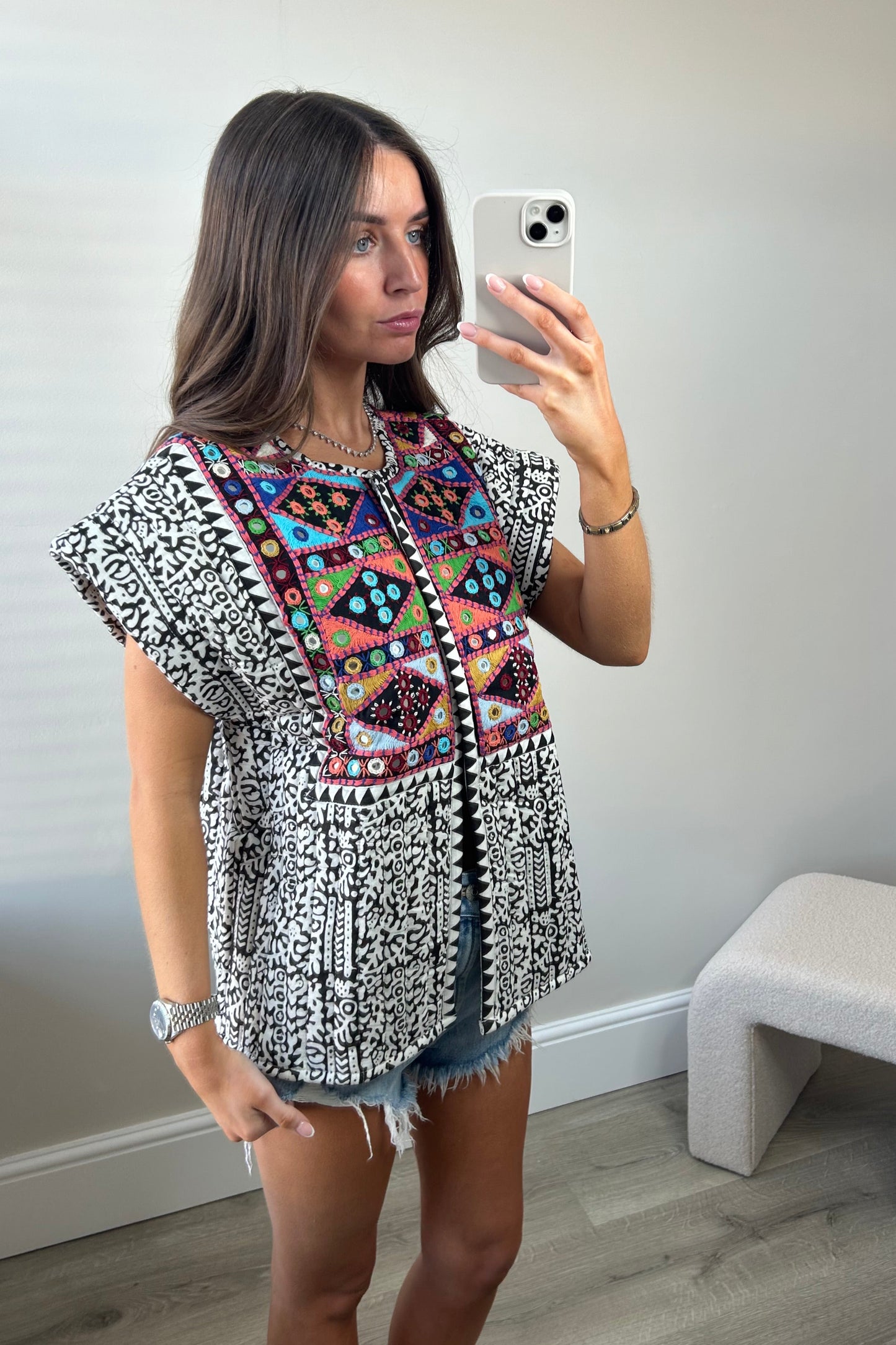 Padded Embroidered Waistcoat