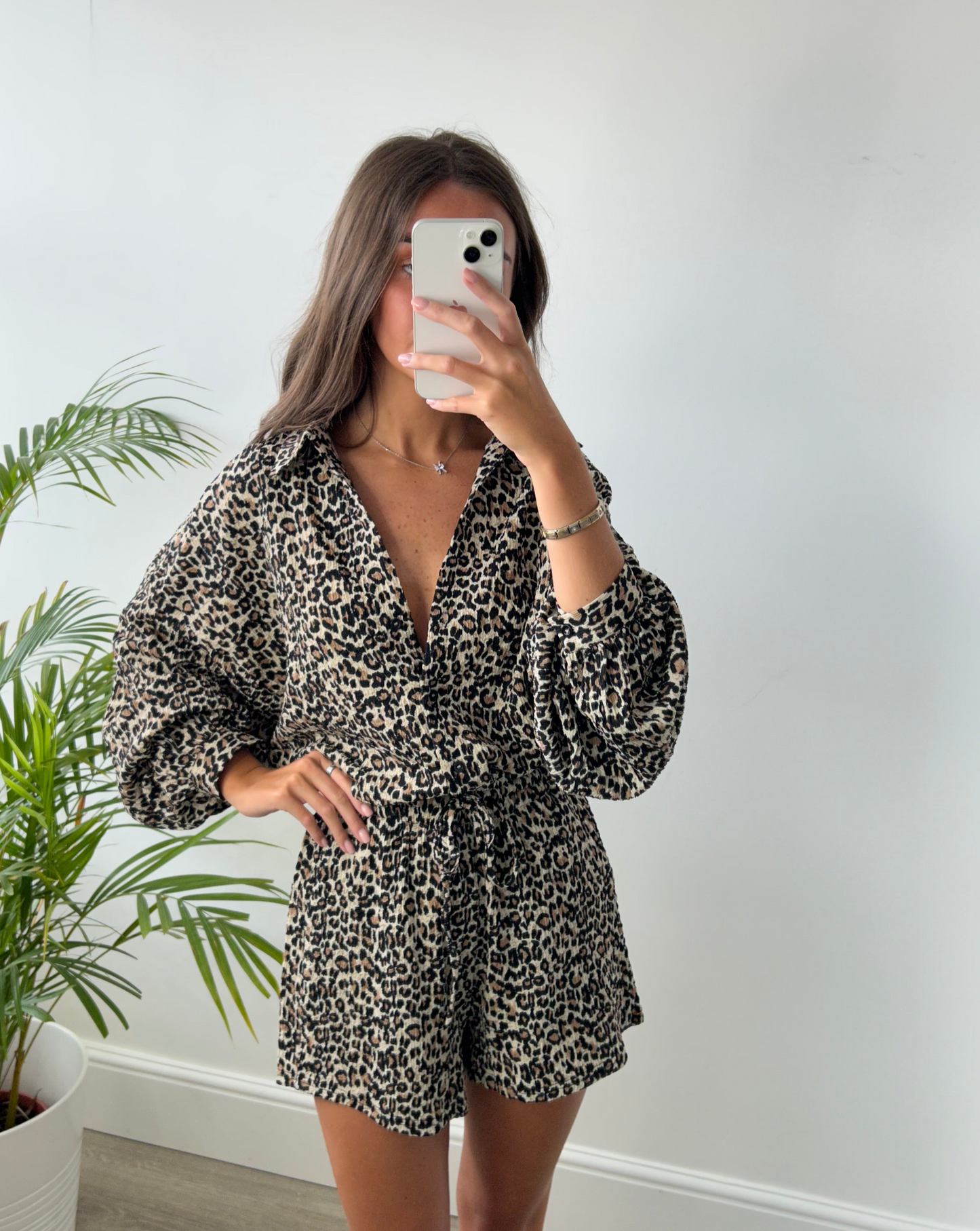 Leopard Print Shirt & Short Set