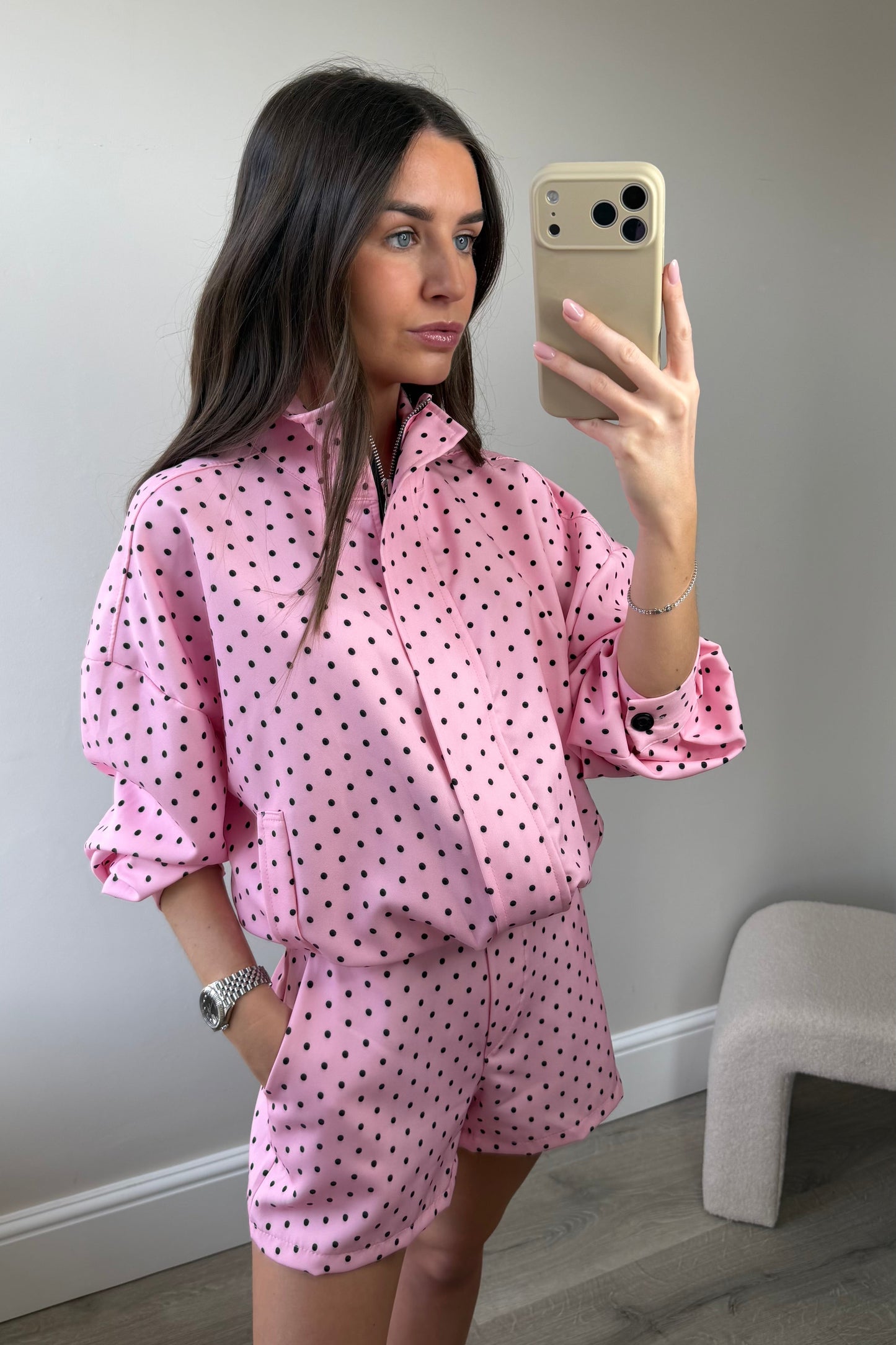 PINK POLKA DOT TWO PIECE SET