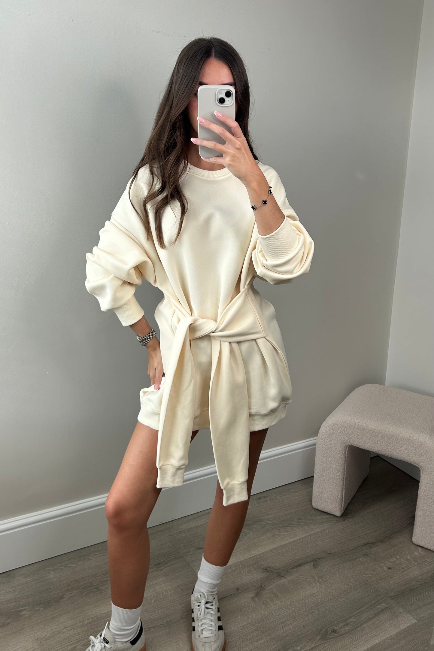 'RUBY' CREAM TIE SWEATER