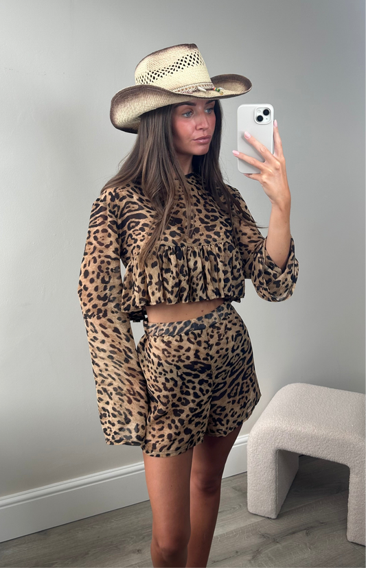LEOPARD FRILL TWO PIECE