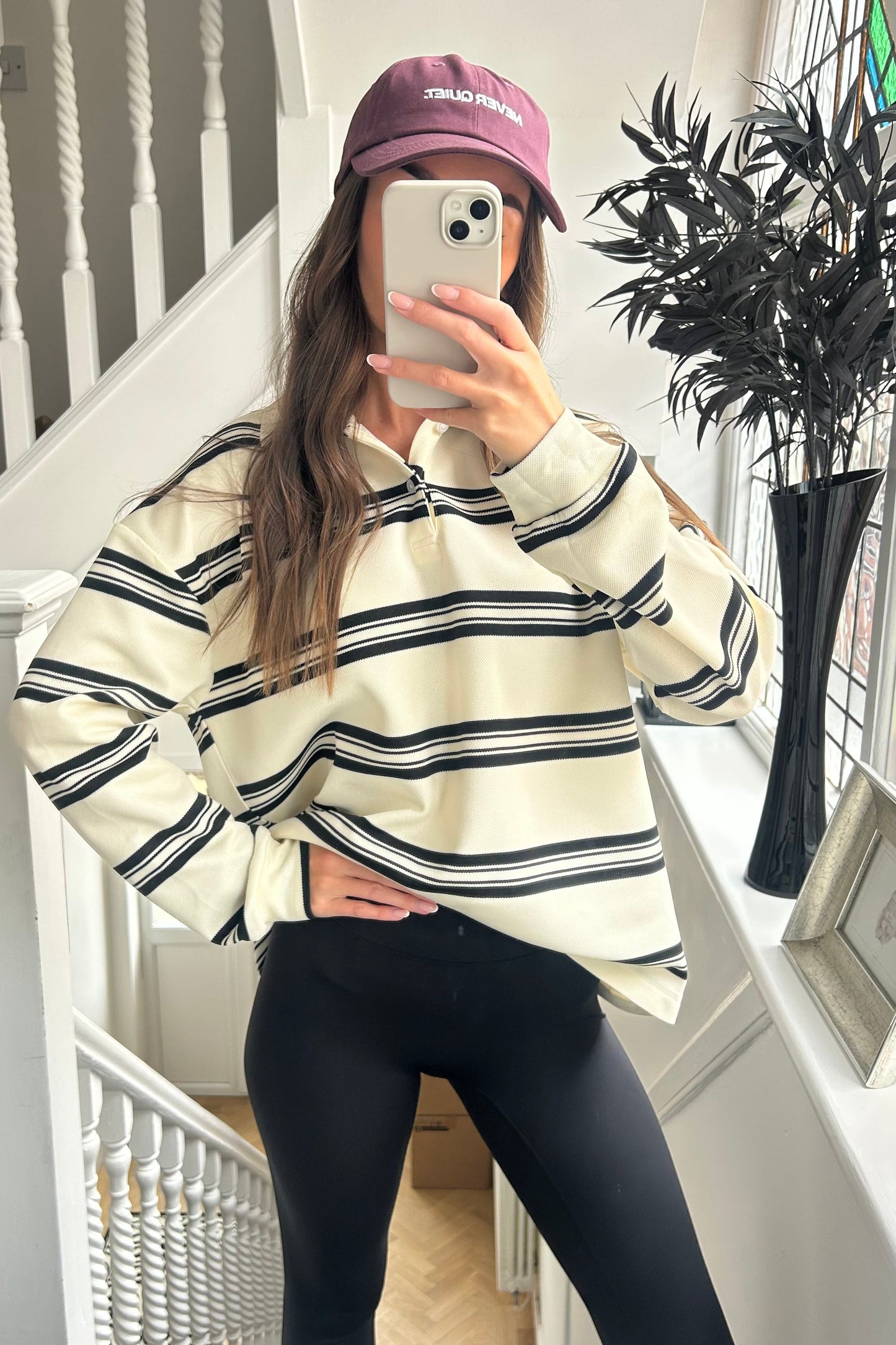 STRIPED LONG SLEEVED RUGBY TOP