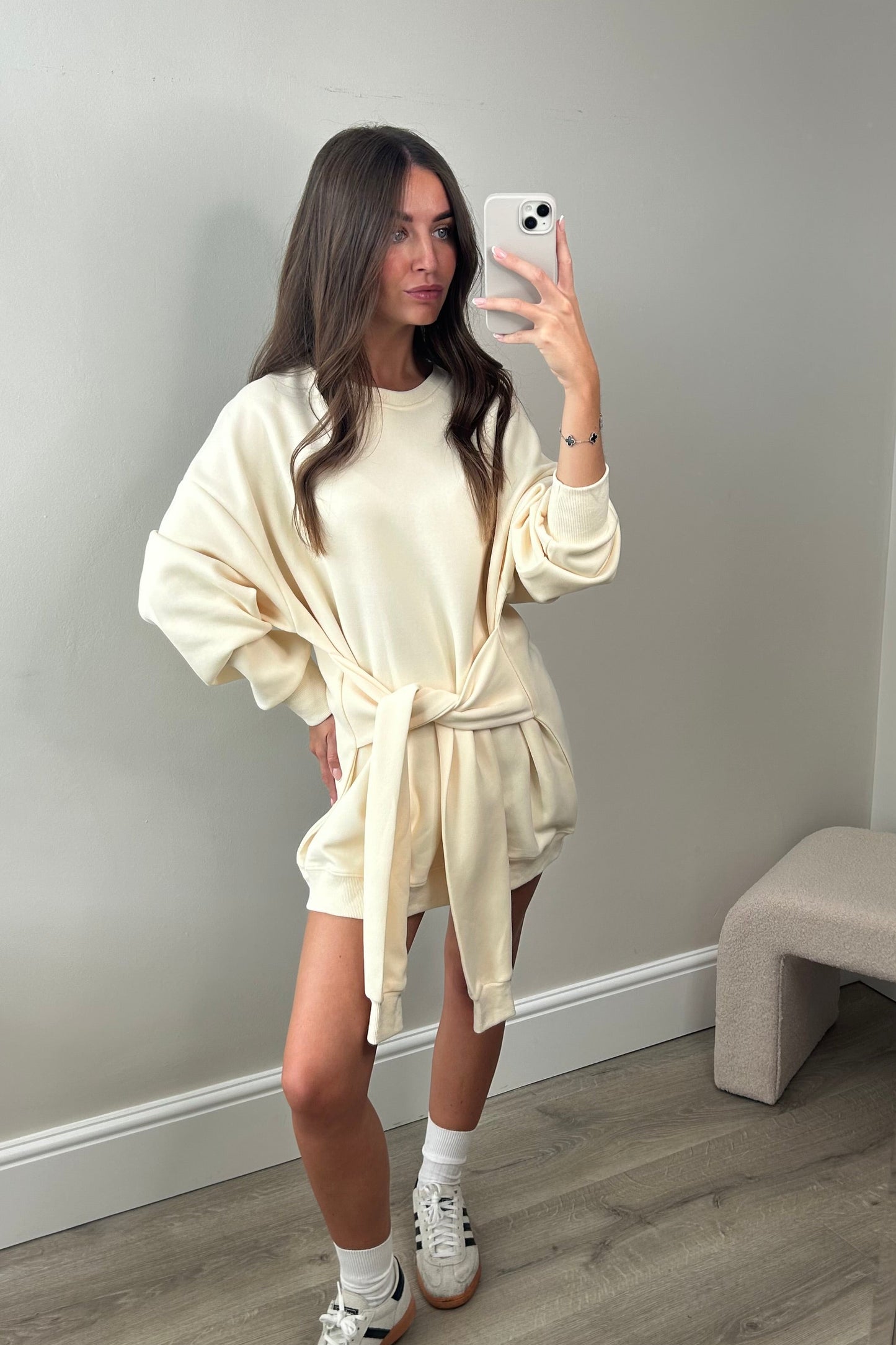 'RUBY' CREAM TIE SWEATER