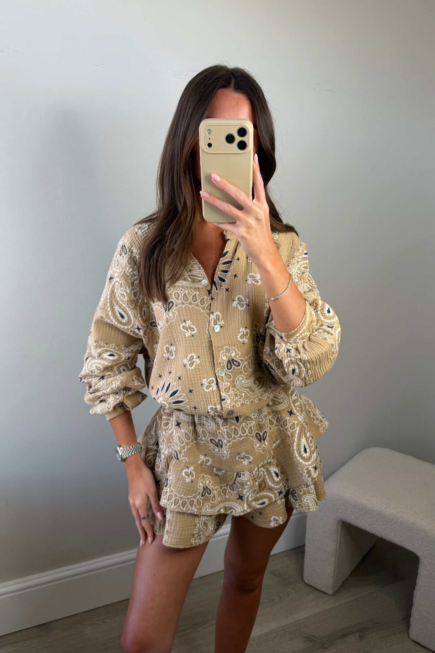 CHEESECLOTH TWO PIECE - TAUPE