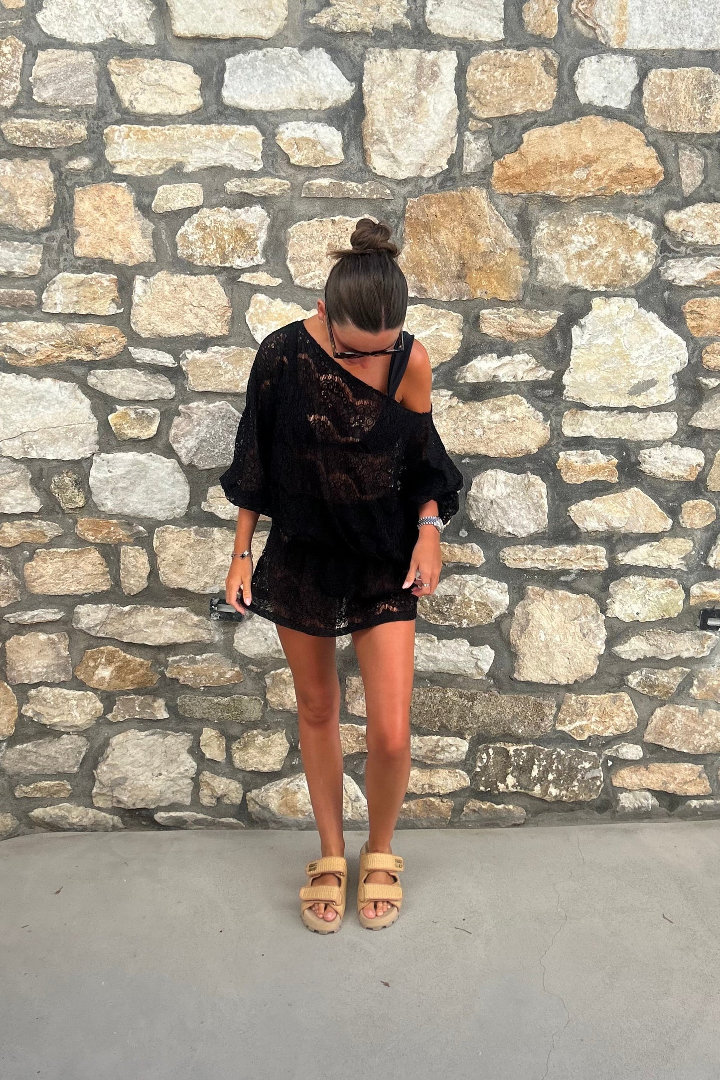 BEACH KAFTAN - BLACK