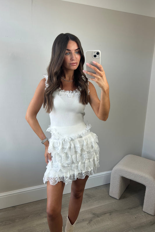 FRILL TWO PIECE - WHITE