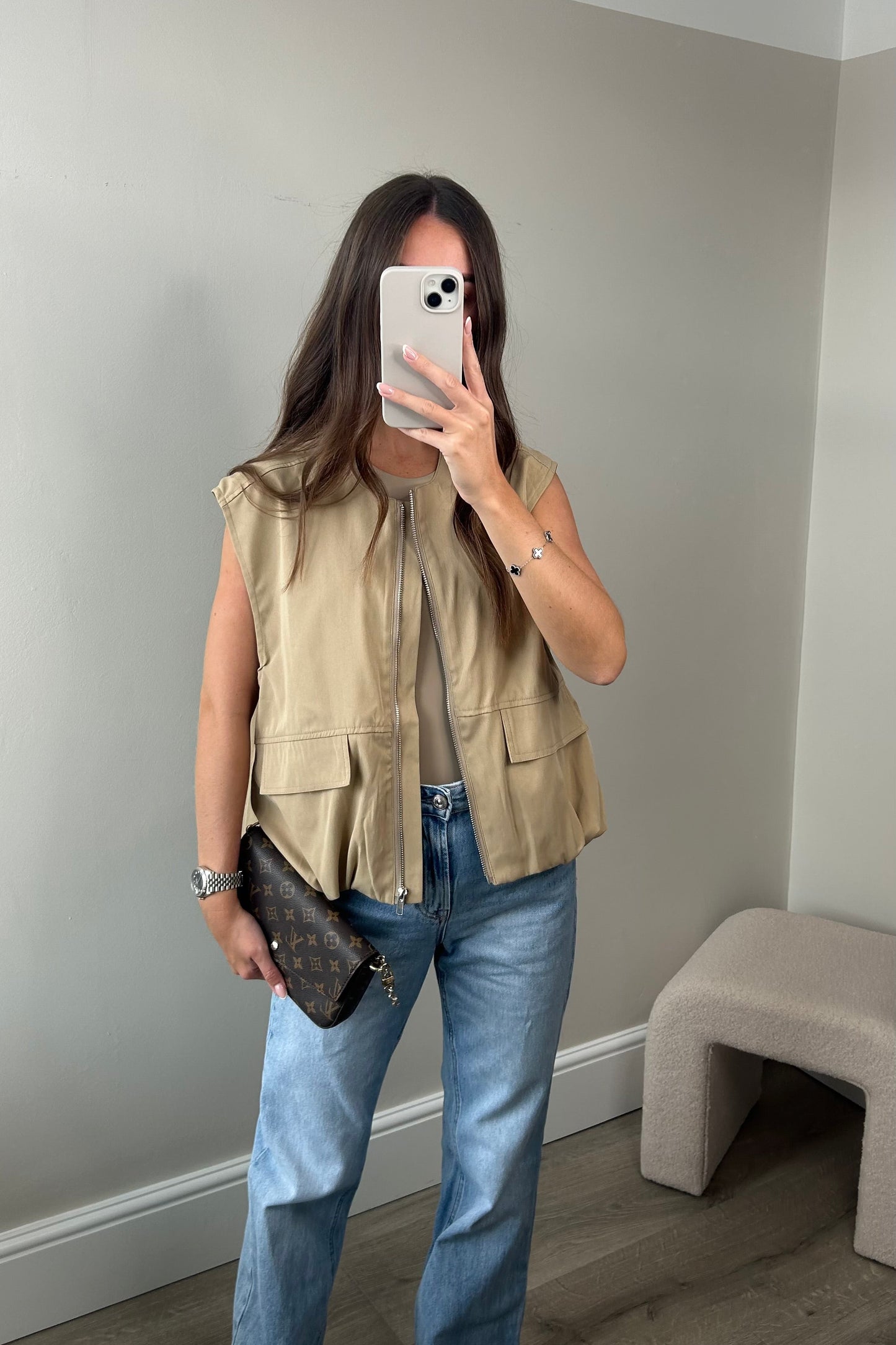 'DOLLY' UTILITY GILET - BEIGE